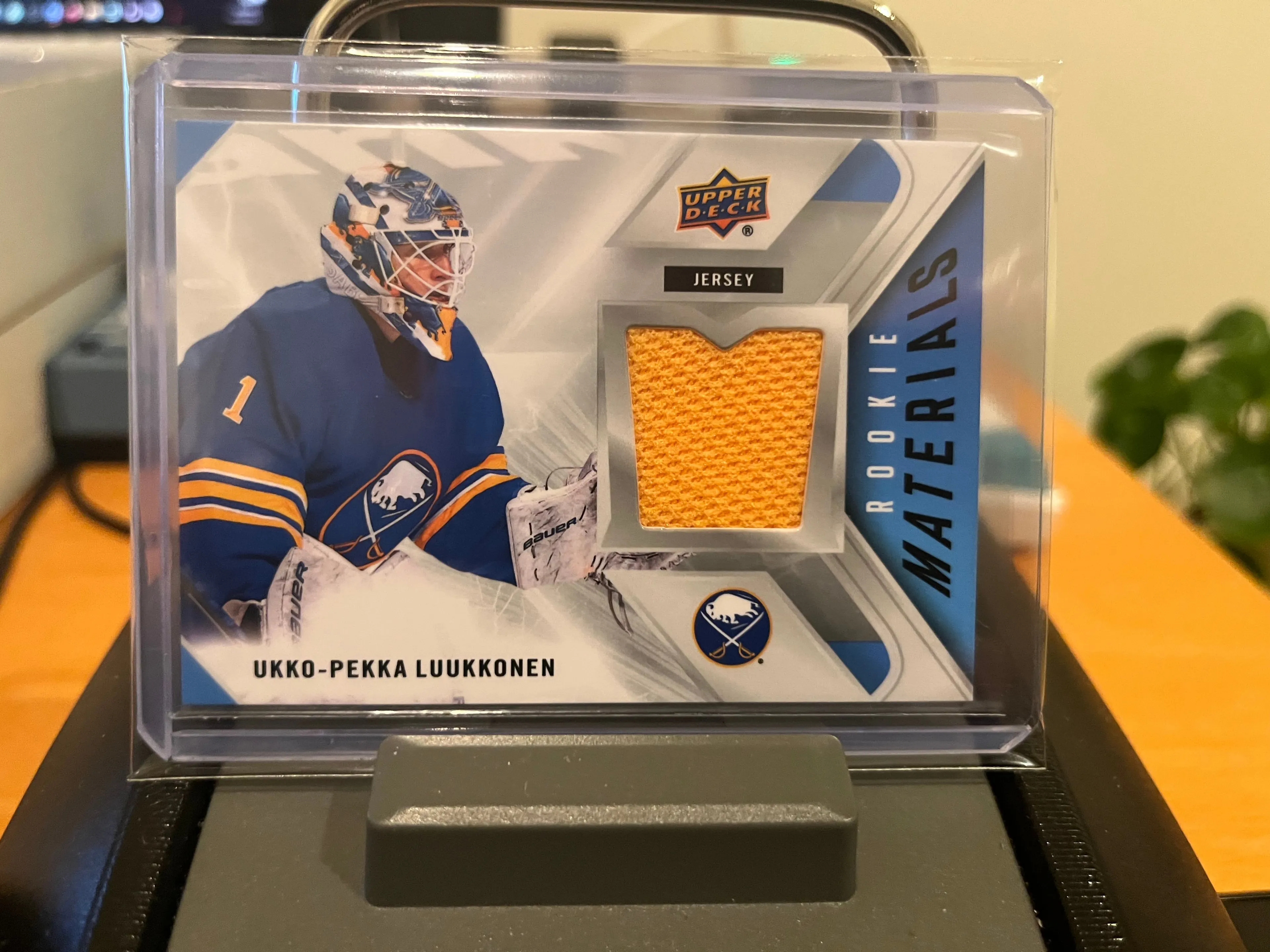 Product image for Luukkonen	Ukko-Pekka	Rookie Materials 1CLR Jersey Patch - RC Goalie Sabres