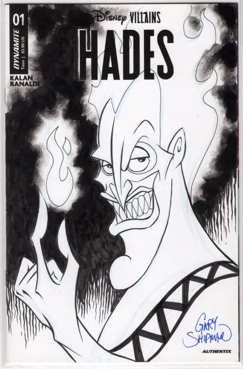 Product image for Blank Comic ORIGINAL B&W commission Sketch front of  Hades Comic