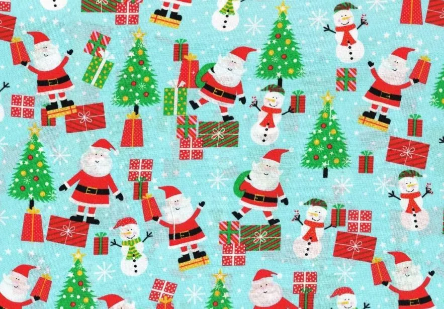 Product image for 2 Yards Christmas Santa and Snowmen