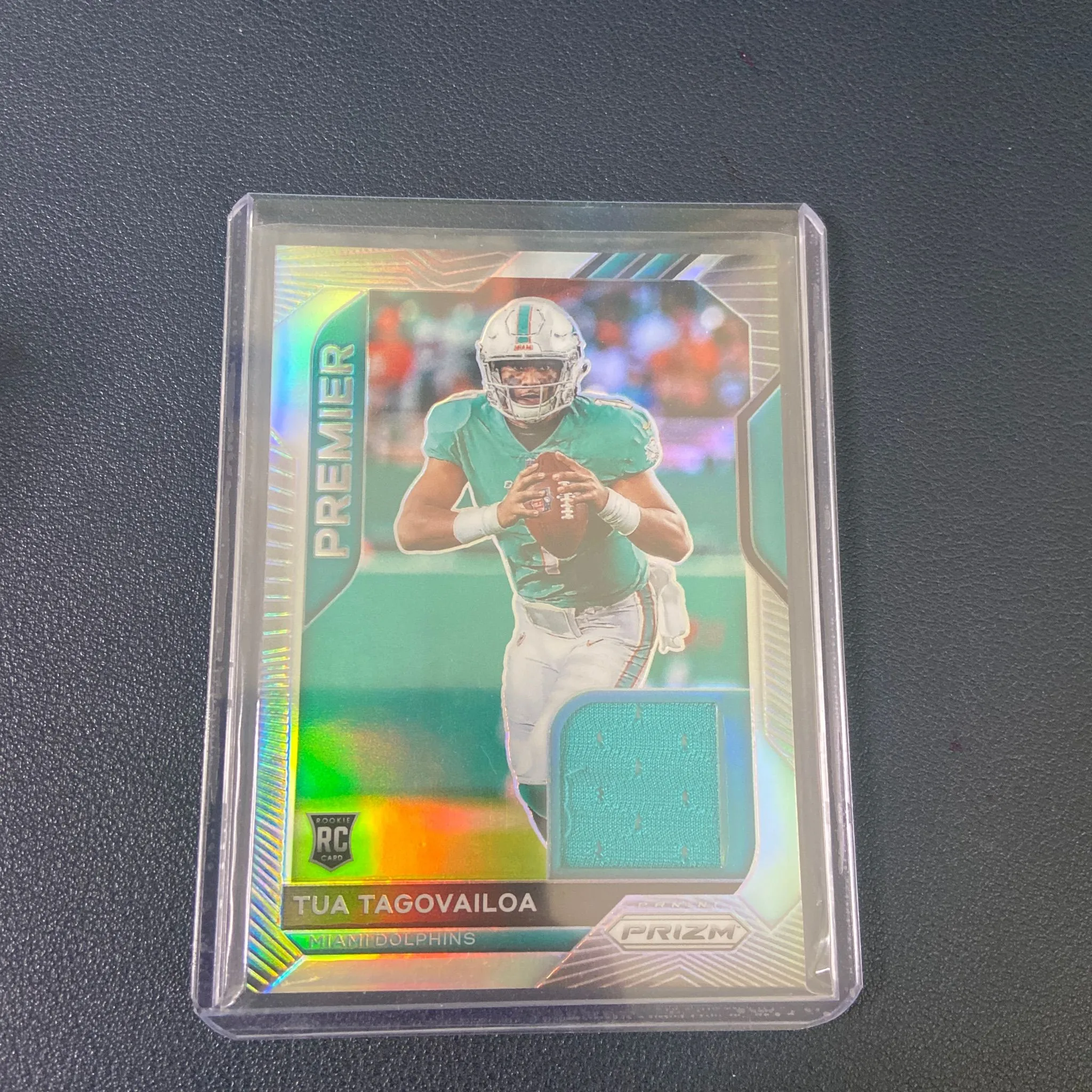 Product image for 2020 Panini Prizm #2 TUA TAGOVAILOA RC Premier Patch Silver Prizm Miami Dolphins