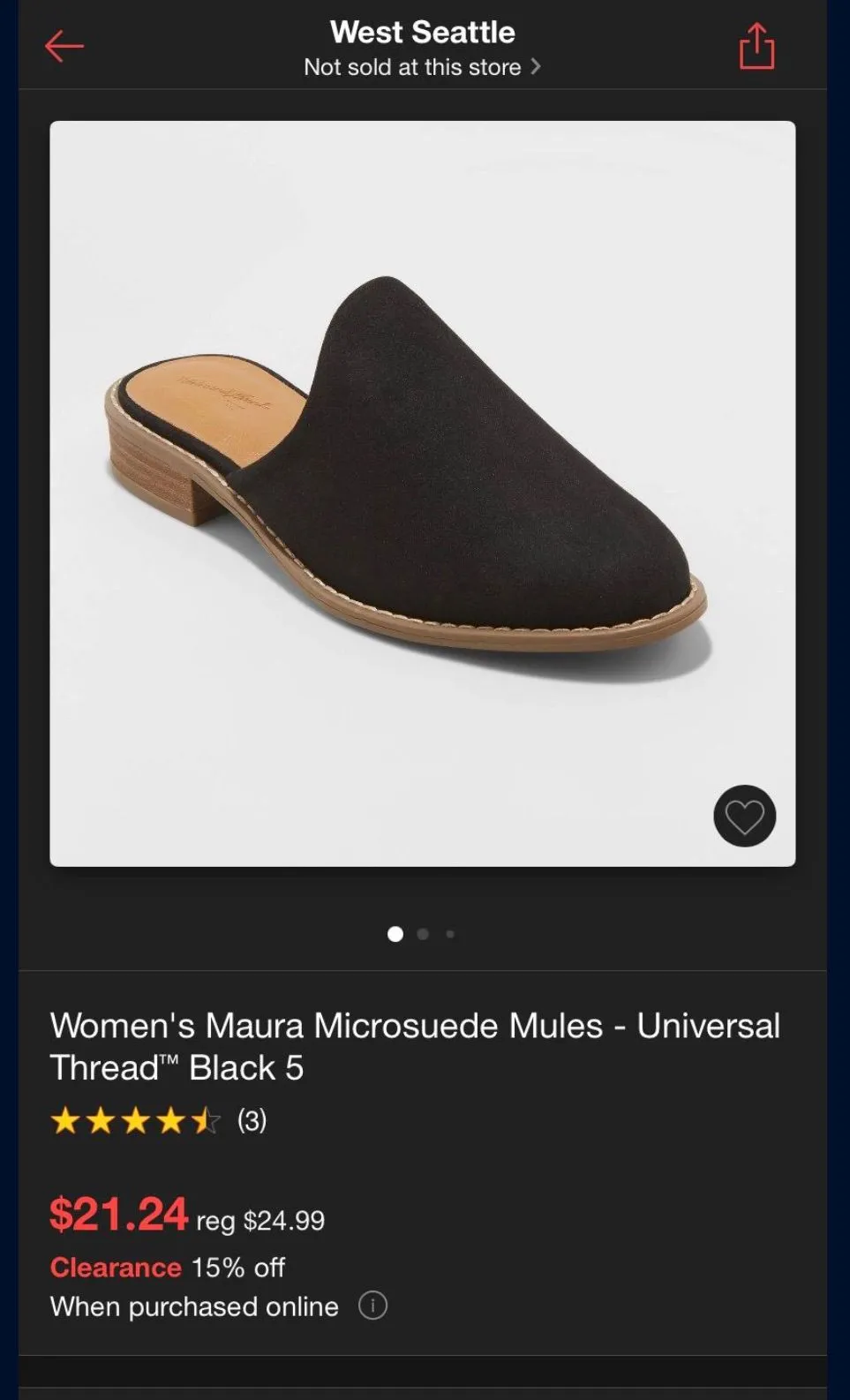 Product image for BLACK Mules sz 6.5
