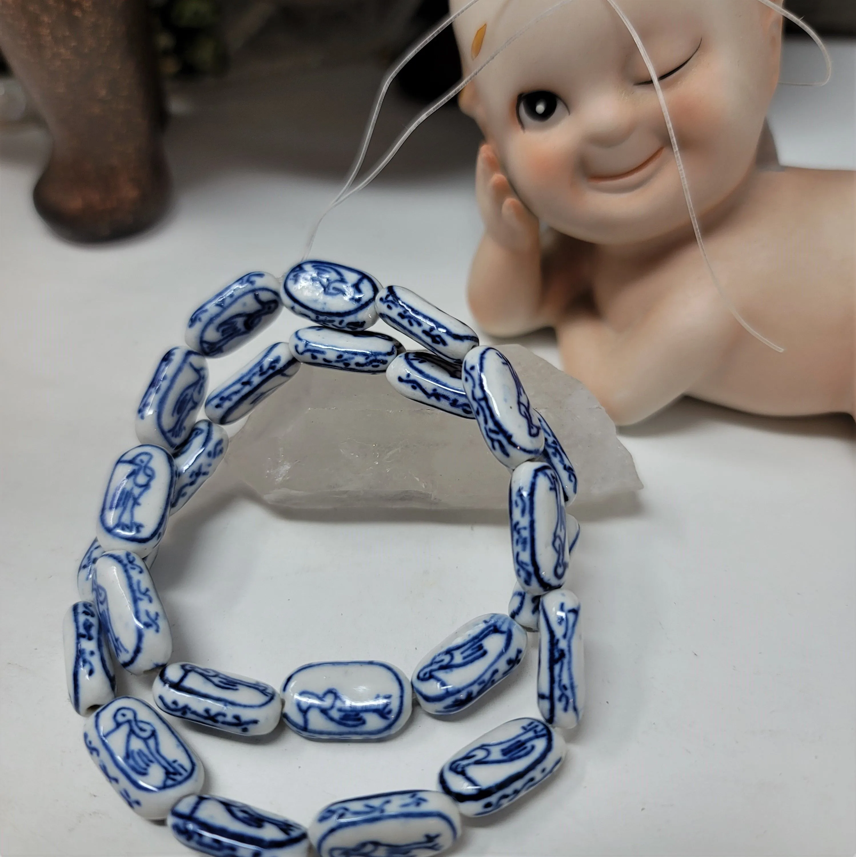Product image for Bead Deal #13 Blue & White Porcelain Loons