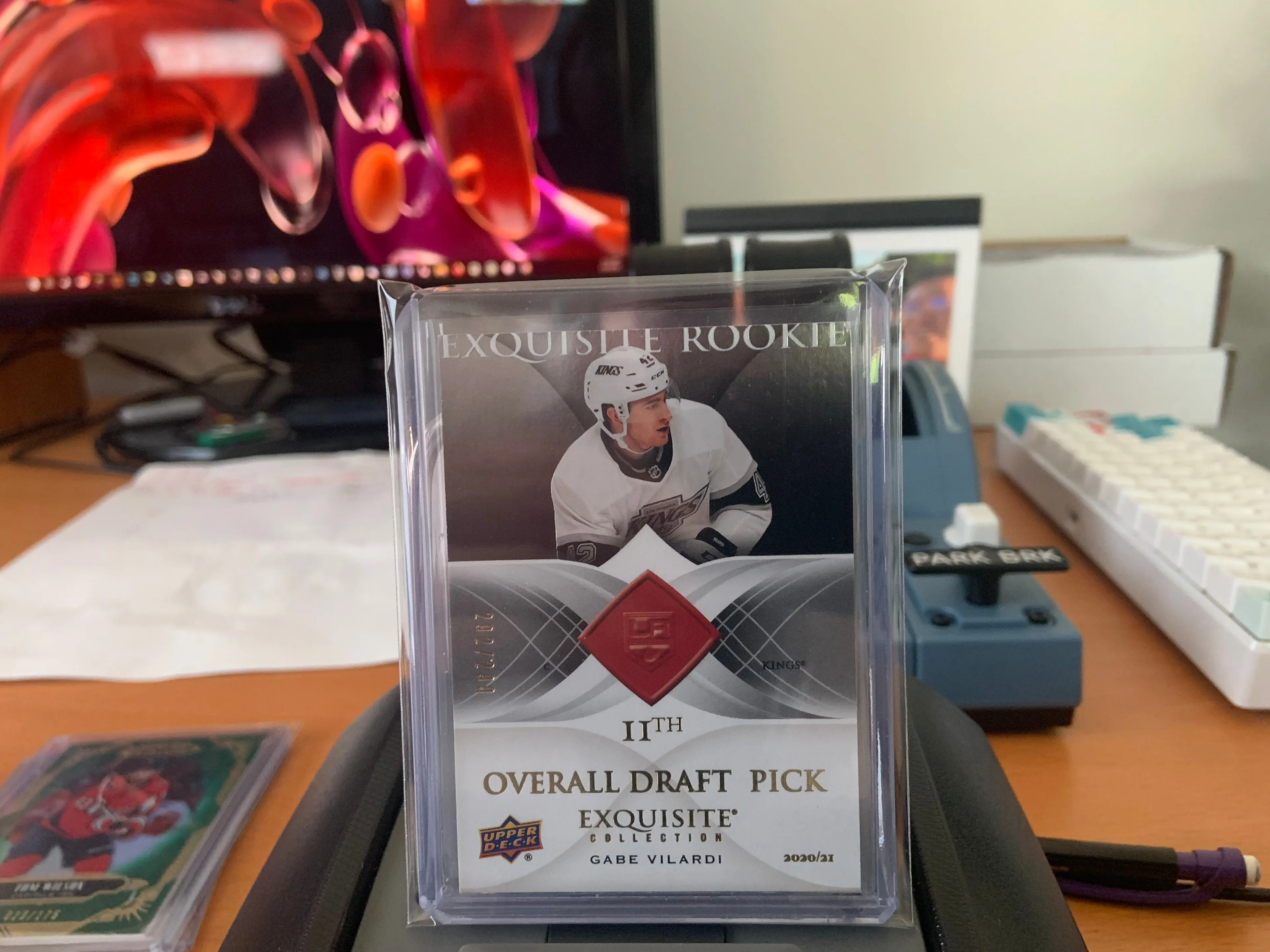 Product image for Vilardi	Gabe	MISCUT Exquisite Rookie Overall Draft 06-07 Retro 292/299 - Serial Numbered RC Kings Jets