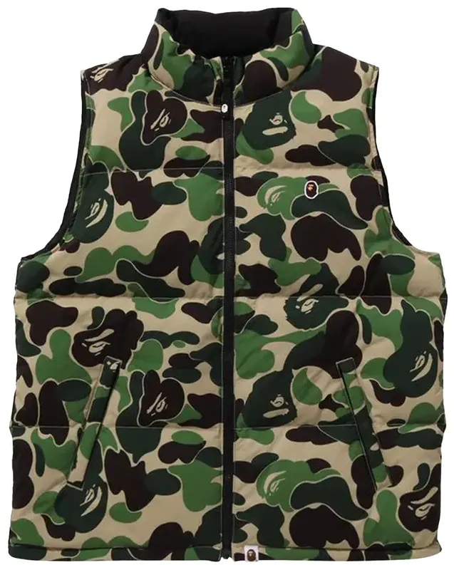 Product image for BAPE ABC Camo Reversible Down Vest | Green | XXL | 