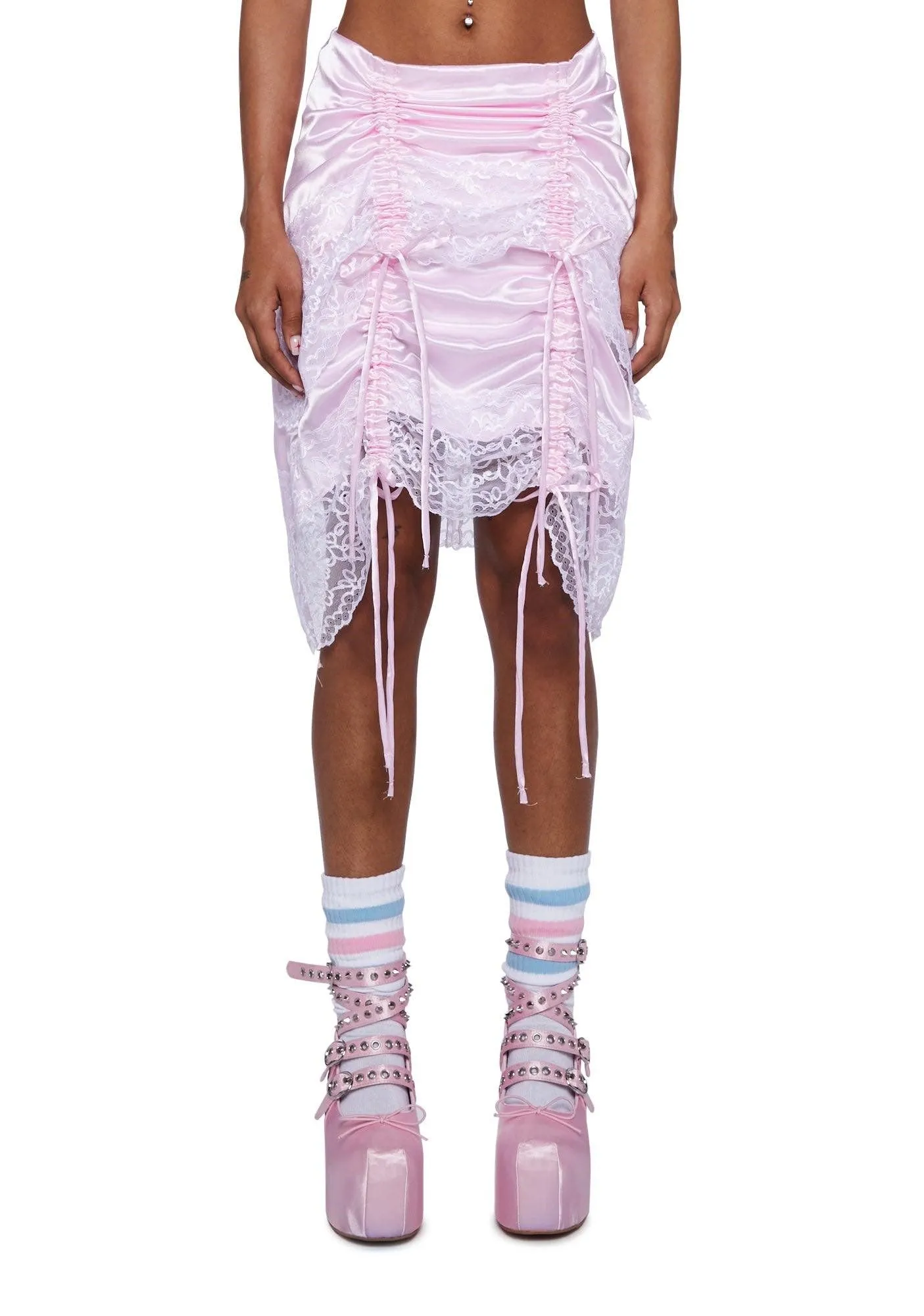 Product image for Dolls Kill - Pink Midi Skirt - MEDIUM