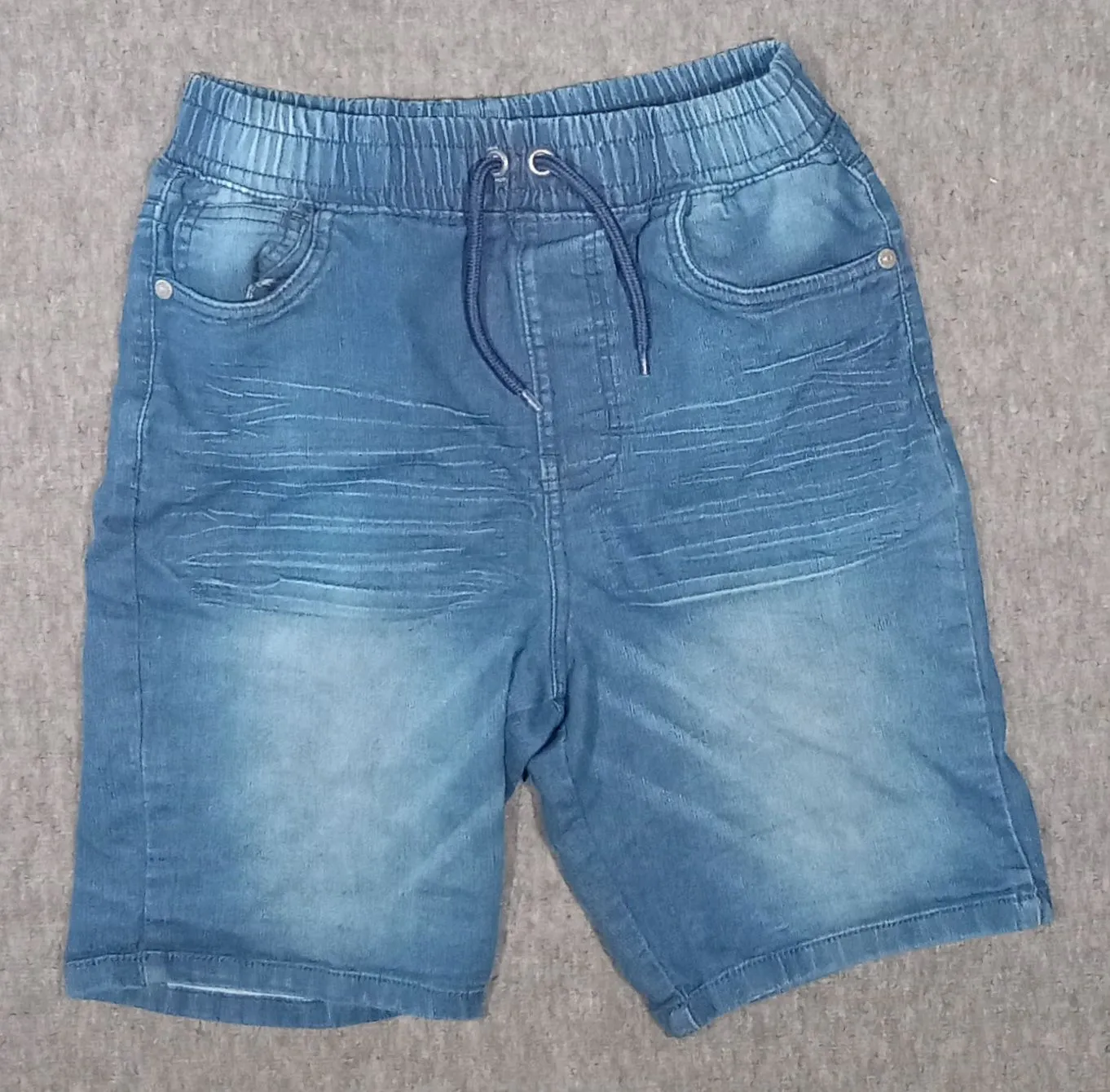 Product image for Boy's PUBLIC SUPPLY CO Jean Shorts Size L  Wash Pull On Elastic Waist Drawstring
