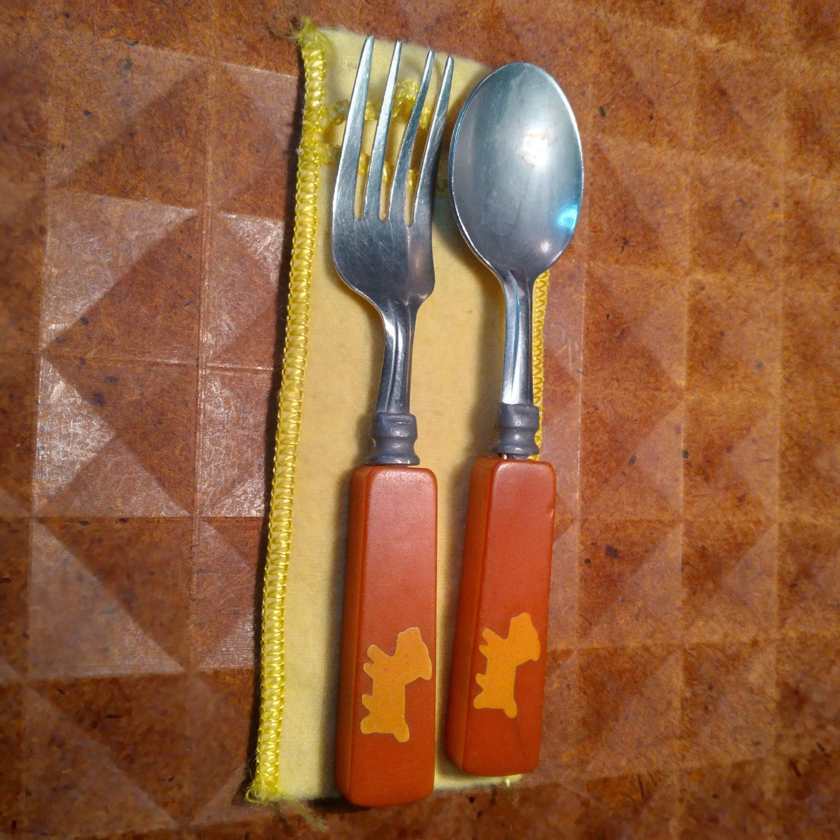 Product image for Bakelite Handled Inlay Children’s Utensils