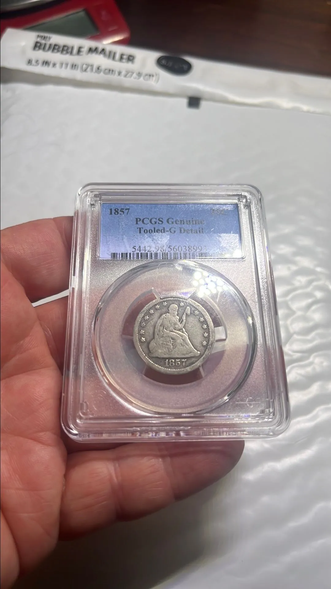 Product image for 097.  1857 Seated quarter