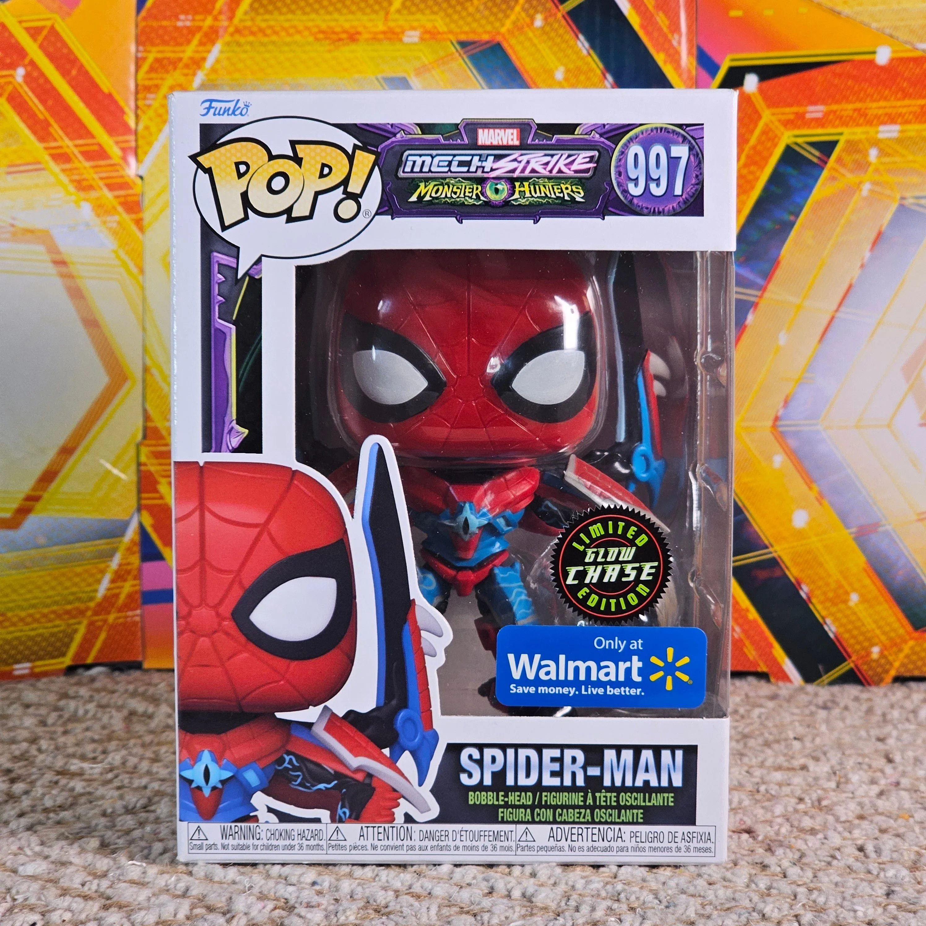 Product image for Spider-Man MechStrike Monster Hunters Walmart Exclusive GITD Chase 