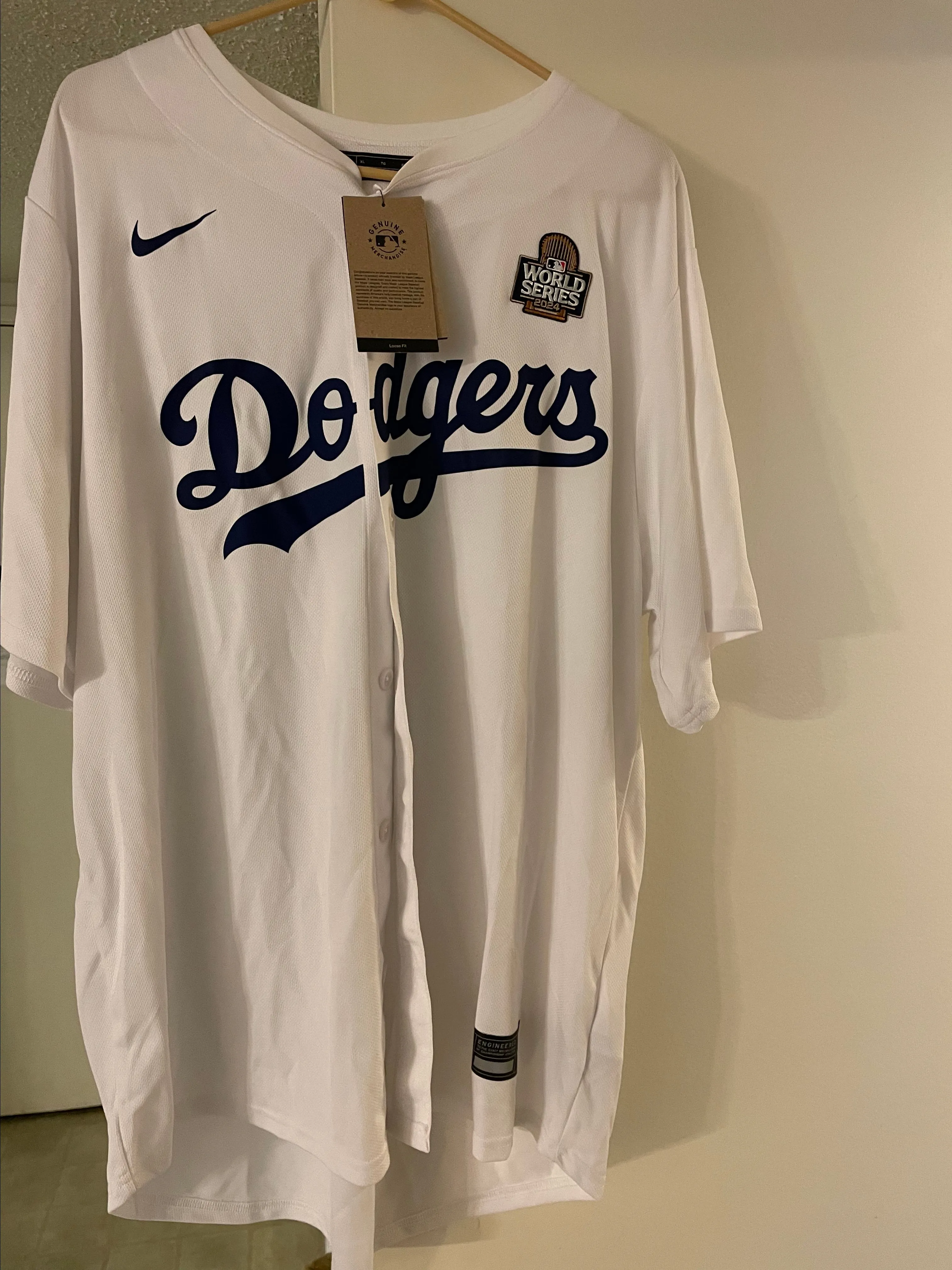 Product image for *NEW w/tags* XL MLB AUTHENTICATED Shohei Ohtani KANJI Jersey w/World Series 2024 patch JAPANESE