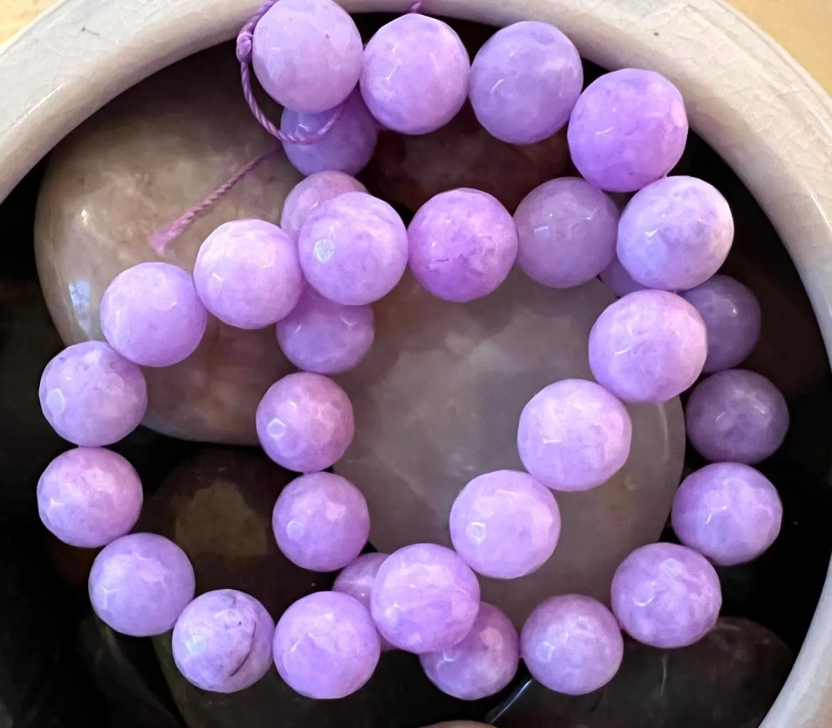 Product image for #597 Faceted Dyed Purple Chalcedony- 12MM