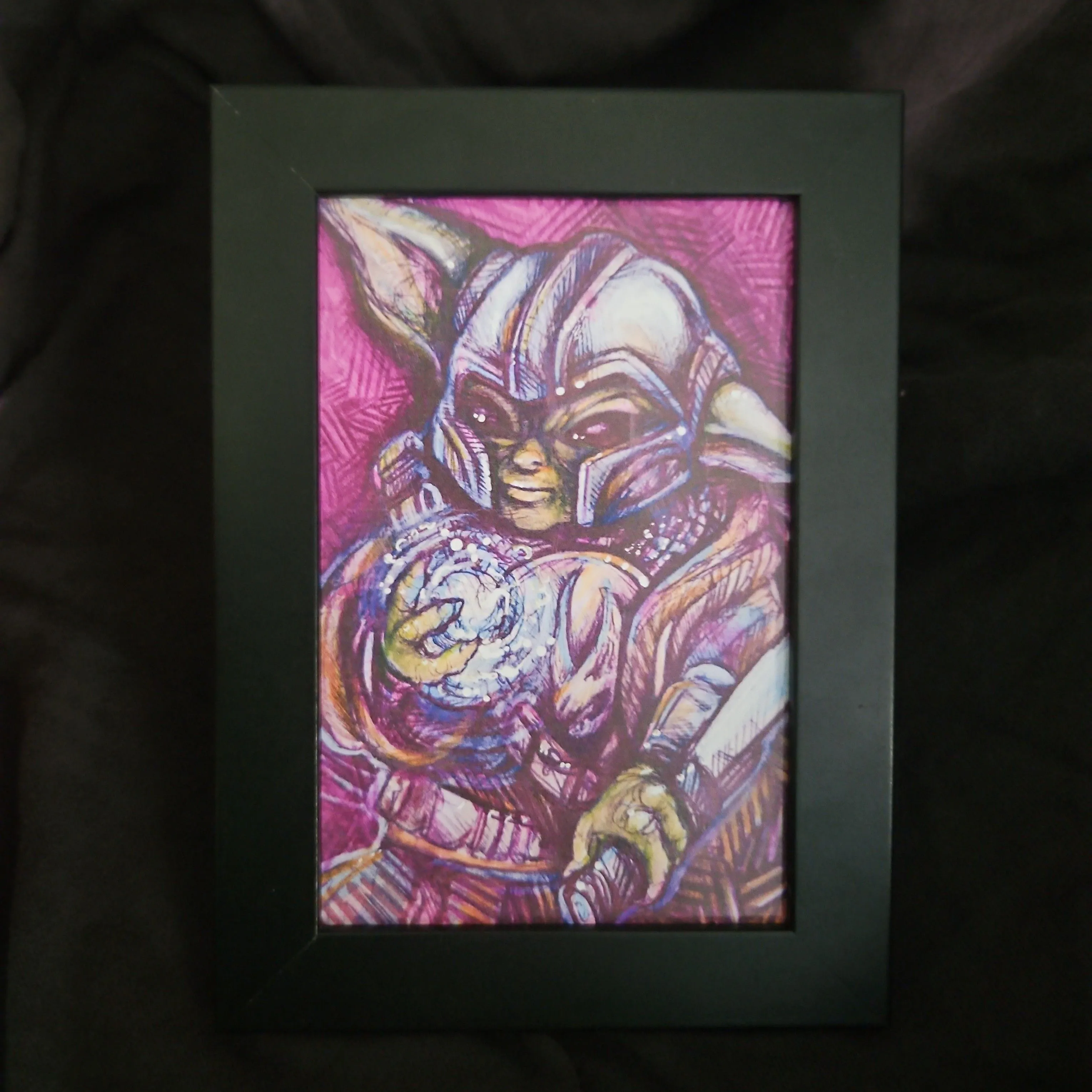 Product image for **PRINT-4×6** "Din Grogu" & Frame/Stand. "No Fig"