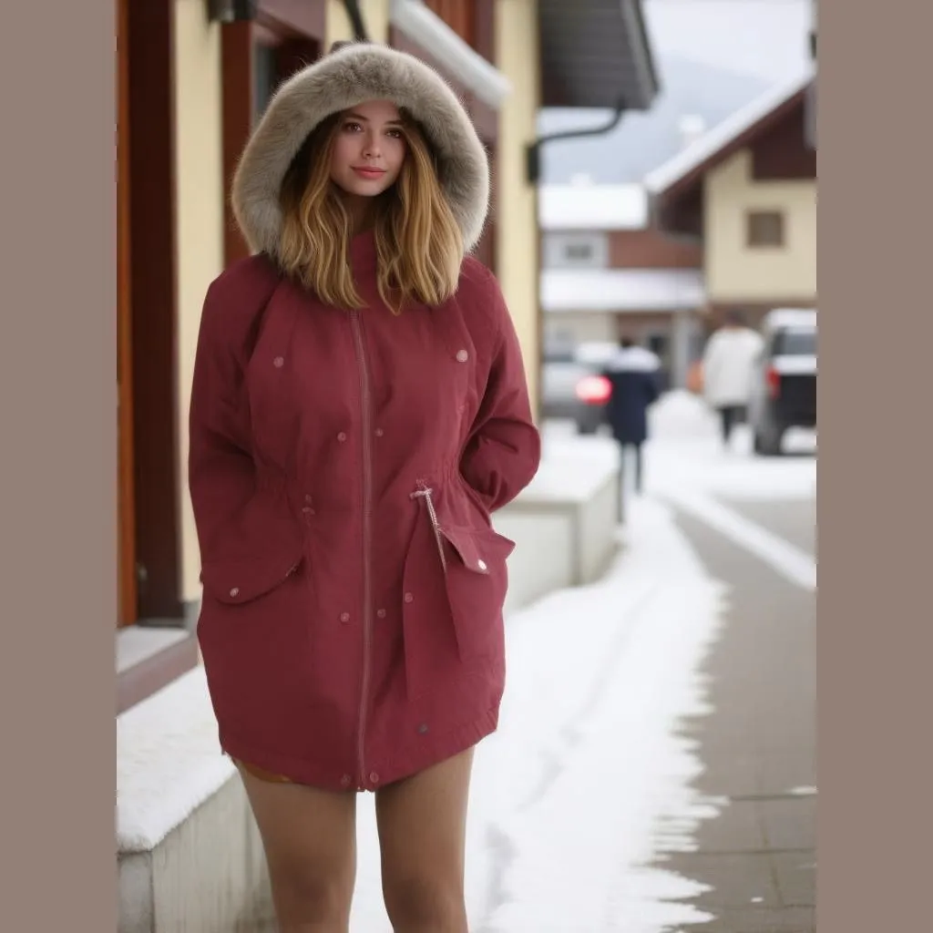Product image for Girl's Ultimate Girl's Parka Jacket Size 14/16 Red