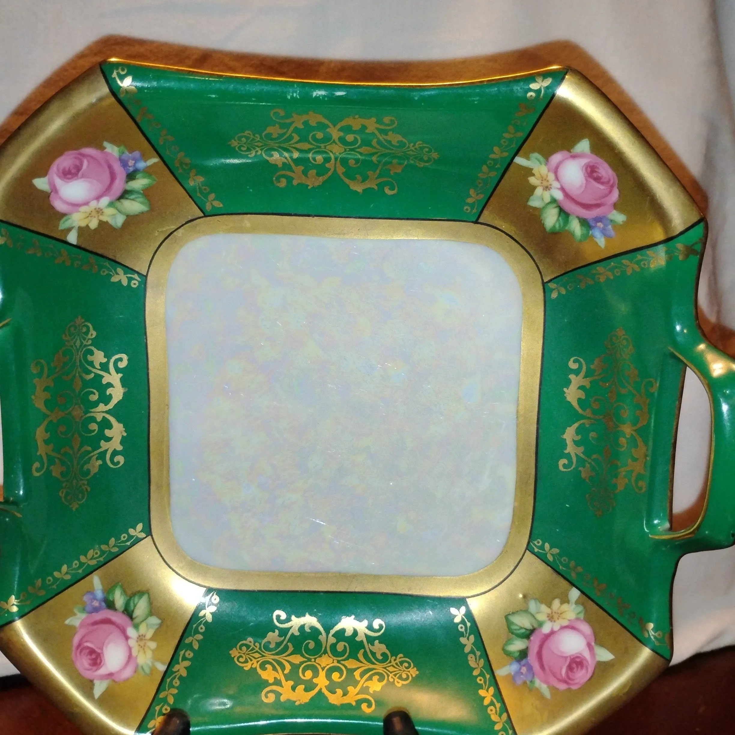 Product image for Reinhold Schlegelmilch R.S. Germany candy plate mother of pearl color sold as is