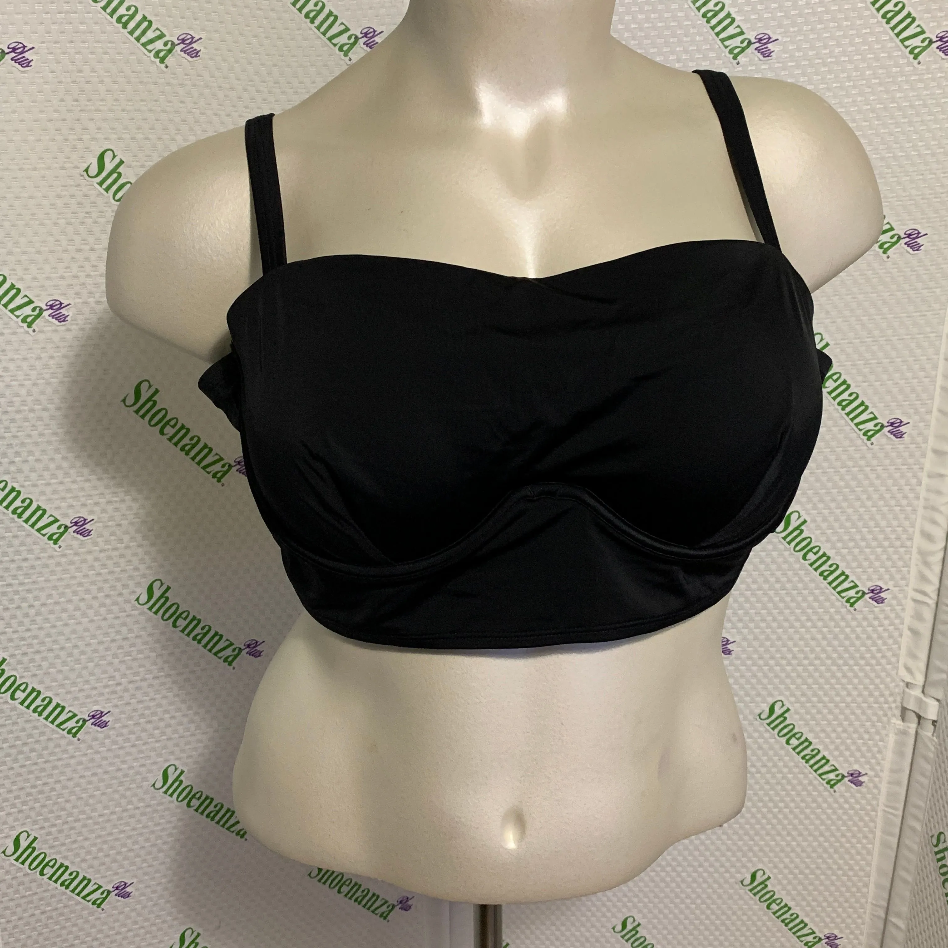 Product image for Torrid Swimsuit Swim Top Underwire Bikini Unlined Bandeau Plus 3 22 24 D / DD