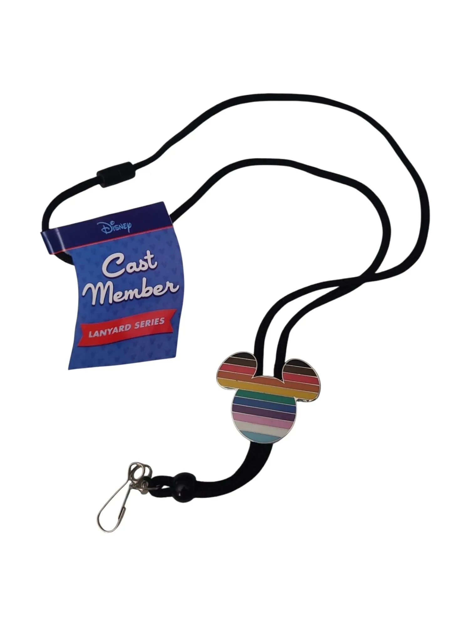 Product image for Disney Parks Rainbow Mickey Head Pride Cast Member Exclusive Lanyard Series - NEW 