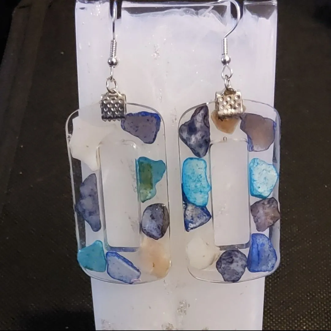 Product image for 6-1. Mosaic Shell Dangles- Resin