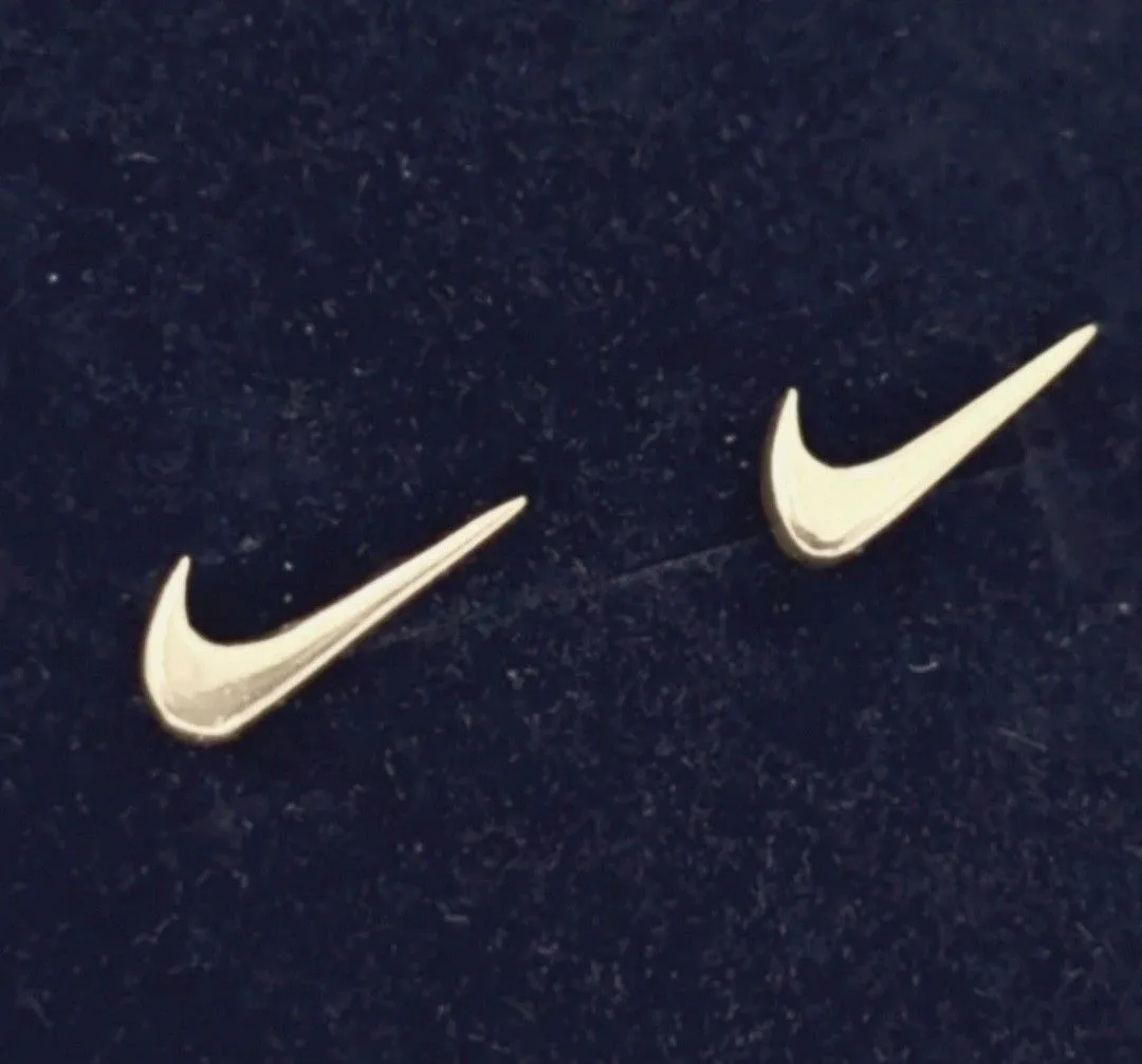 Product image for Nike Silver Swoosh Earrings | Minimalist Studs | Streetwear Jewelry