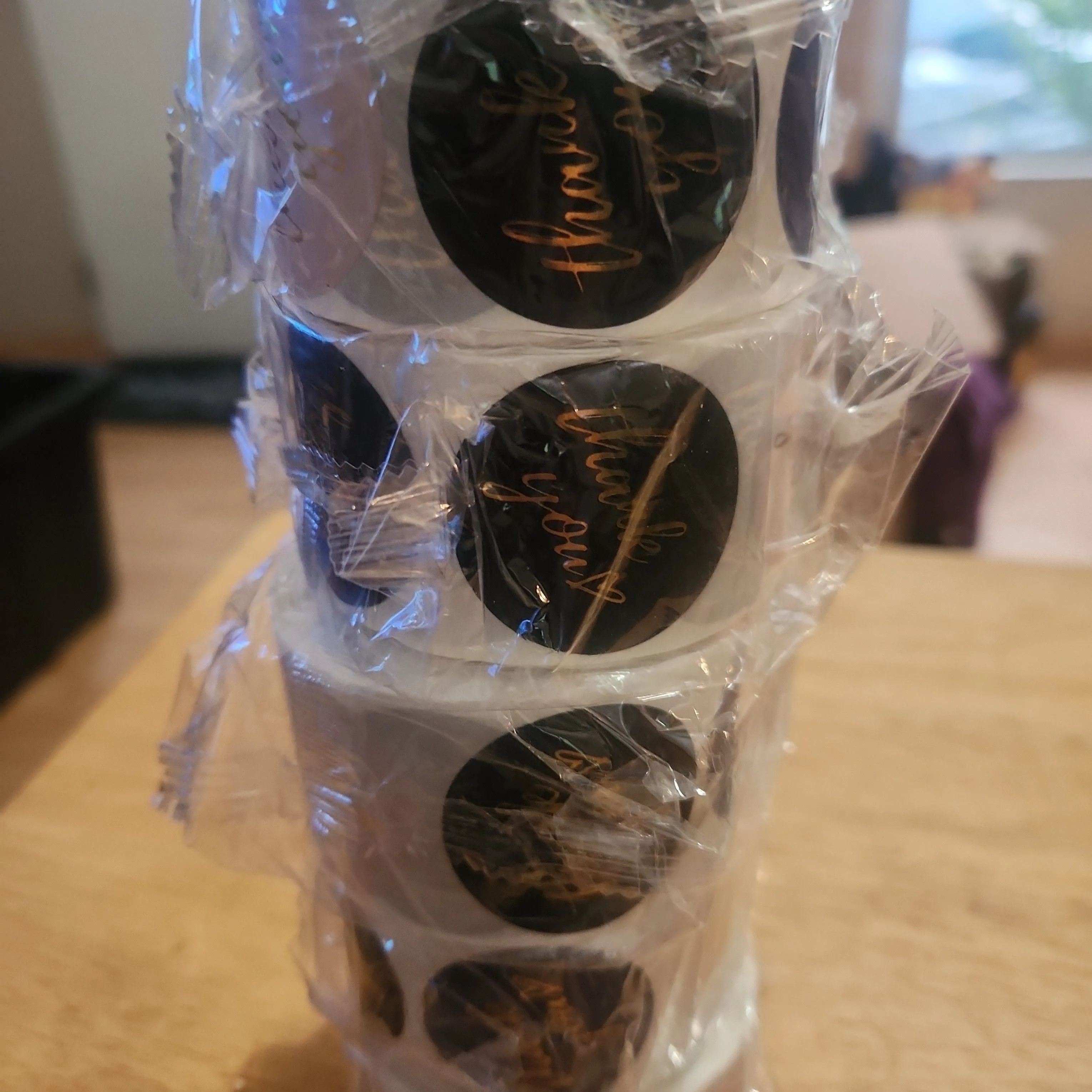 Product image for 5 rolls of thank you stickers 15 inch