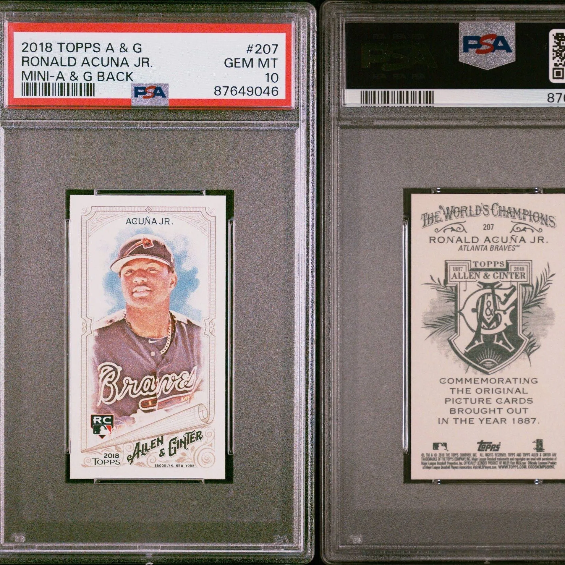 Product image for Ronald Acuna Jr. Allen & Ginter PSA 10 Mini A&G Back Rookie