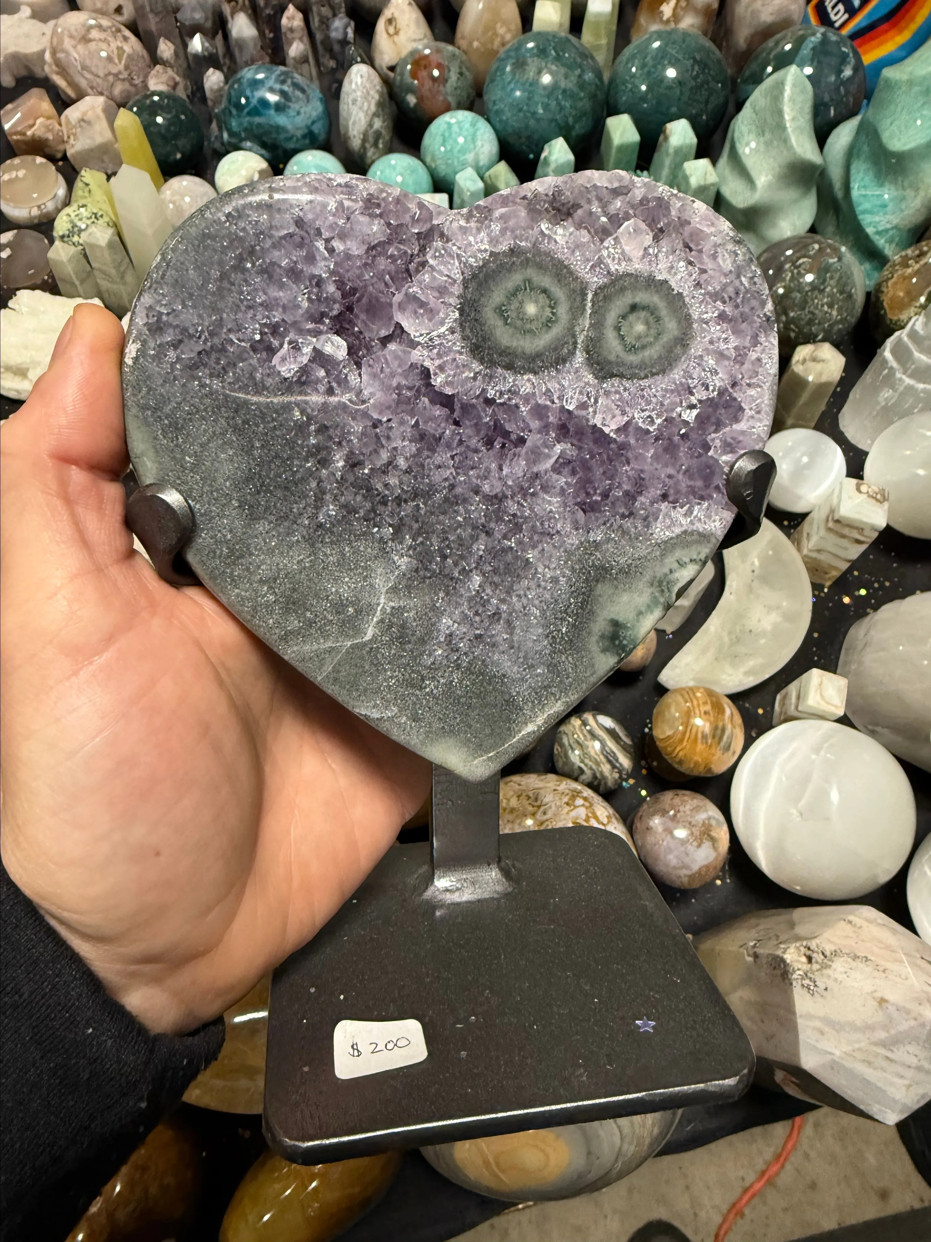 Product image for Uruguay Amethyst Heart Display #10