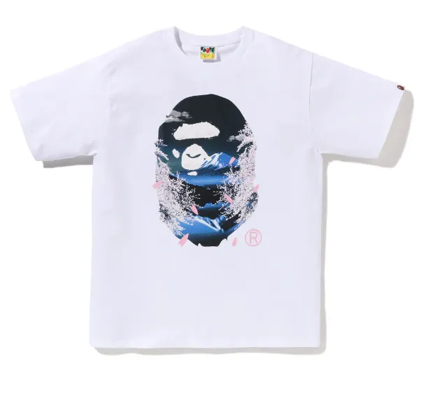 Product image for XXL - Bape Ape Head Sakura Photo Tee SS25 White