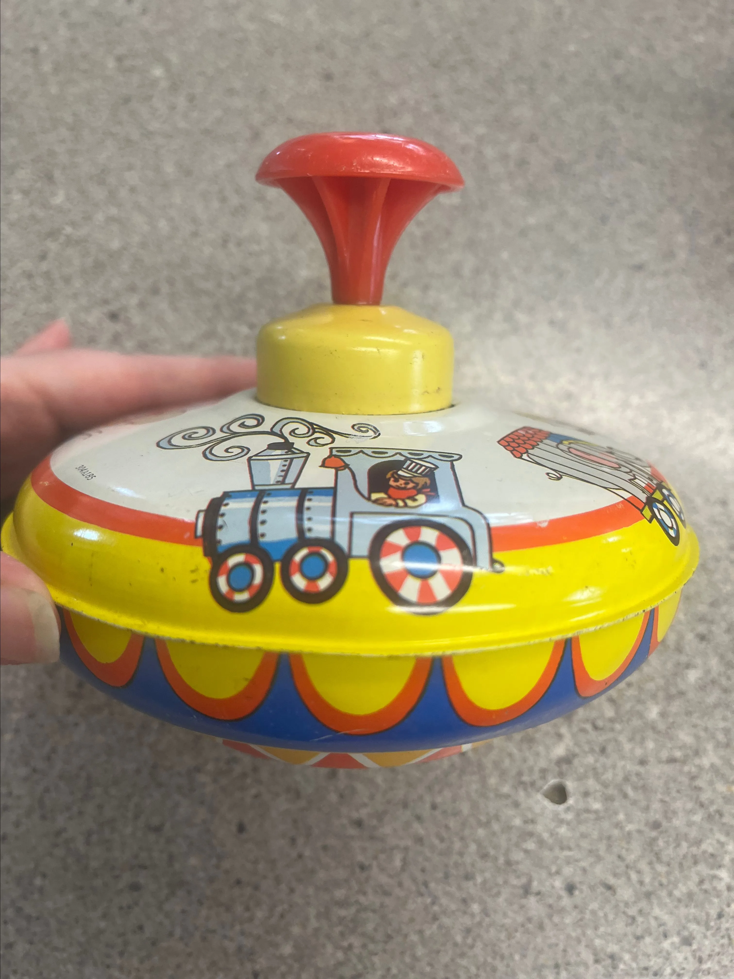 Product image for Ohio Art Metal Vintage Spinning Top with Circus Theme