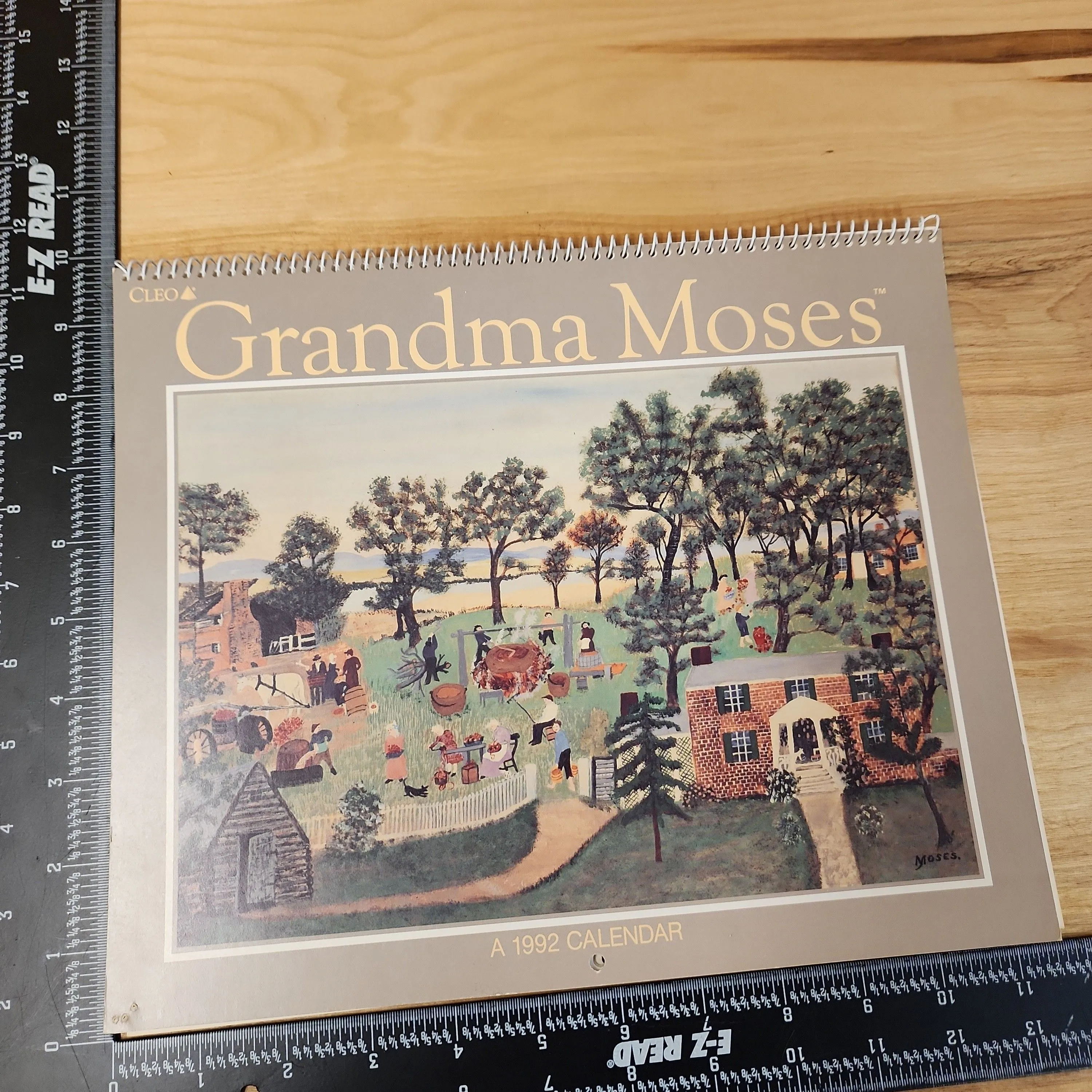 Product image for Grandma Moses Art Calendar 1992 Vintage