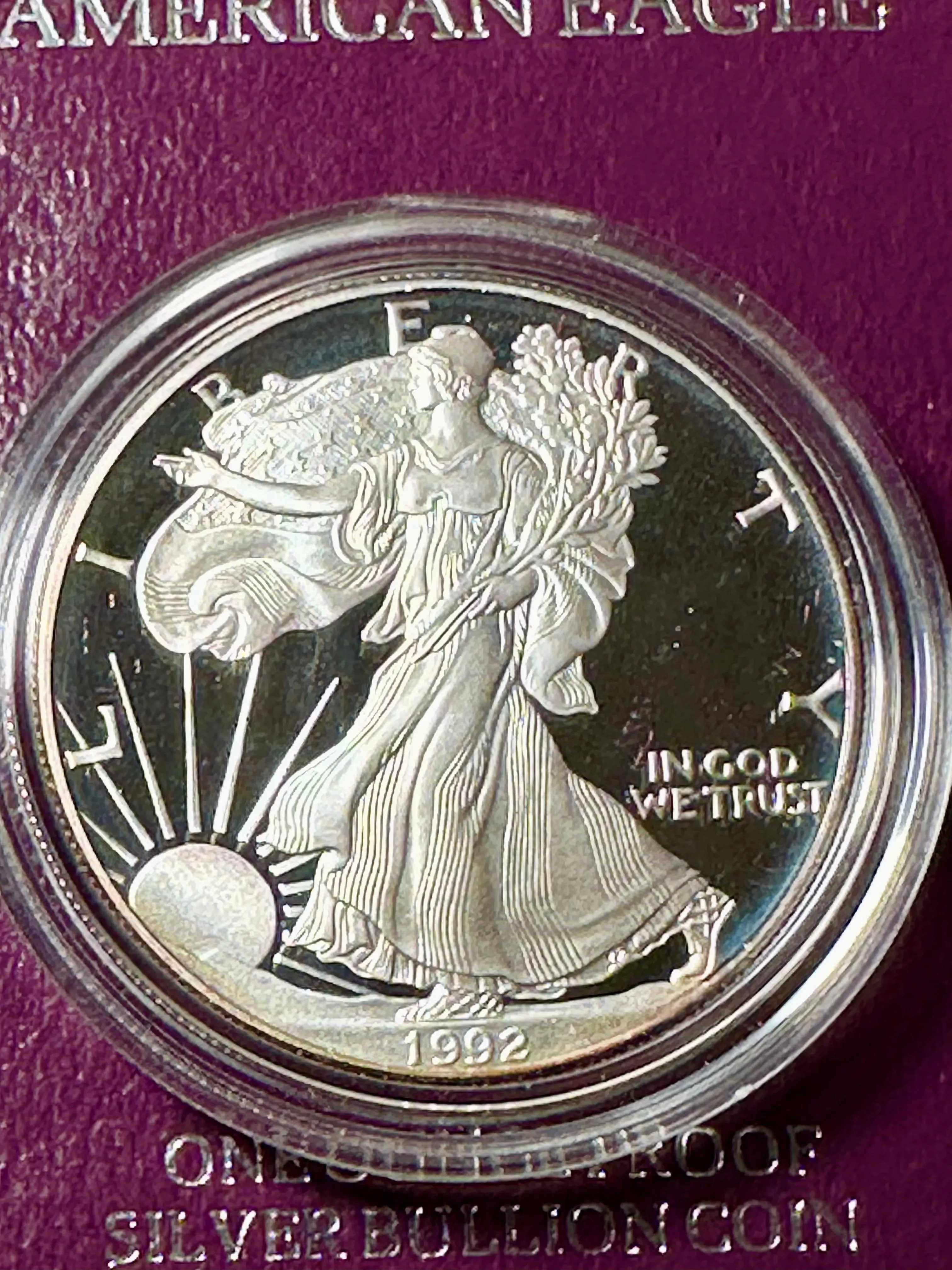 Product image for 1992 S American silver eagle proof