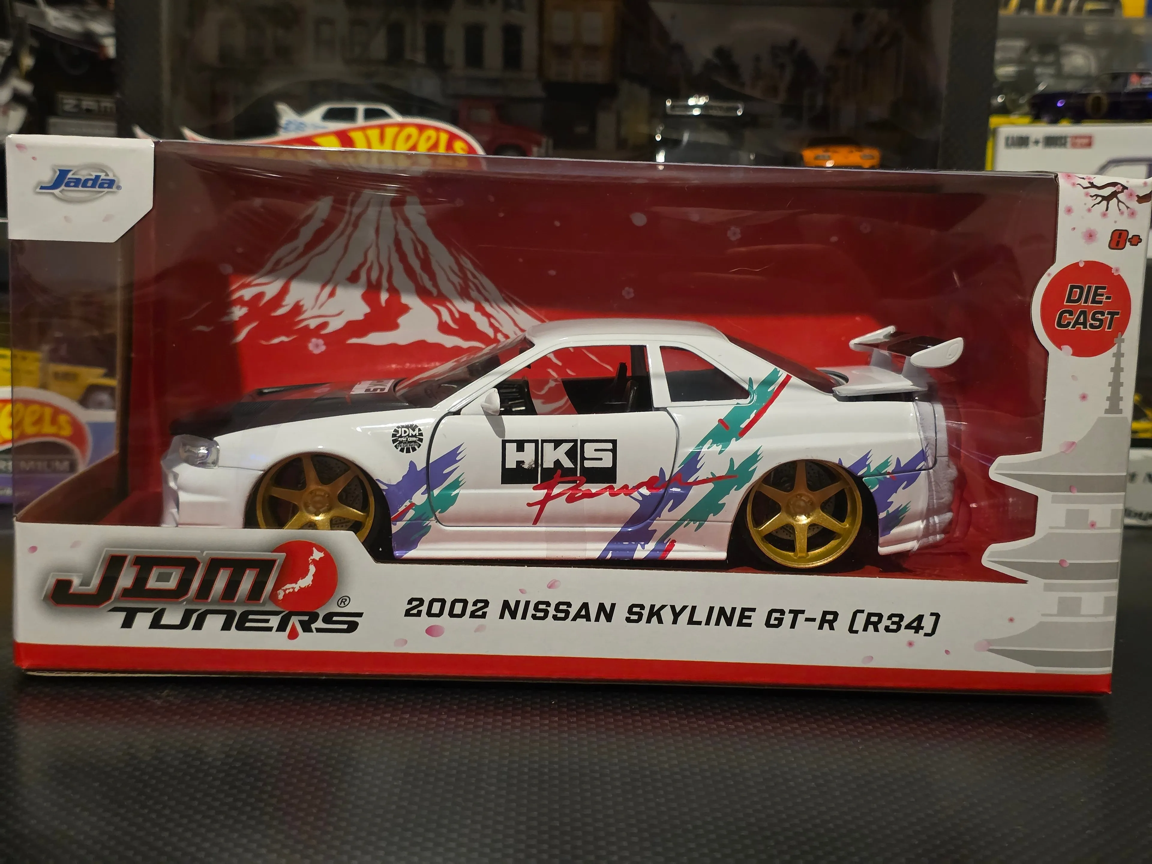 Product image for 2002 Nissan Skyline GT-R R34 - JDM Tuners - Jada 1:24 HKS Powered