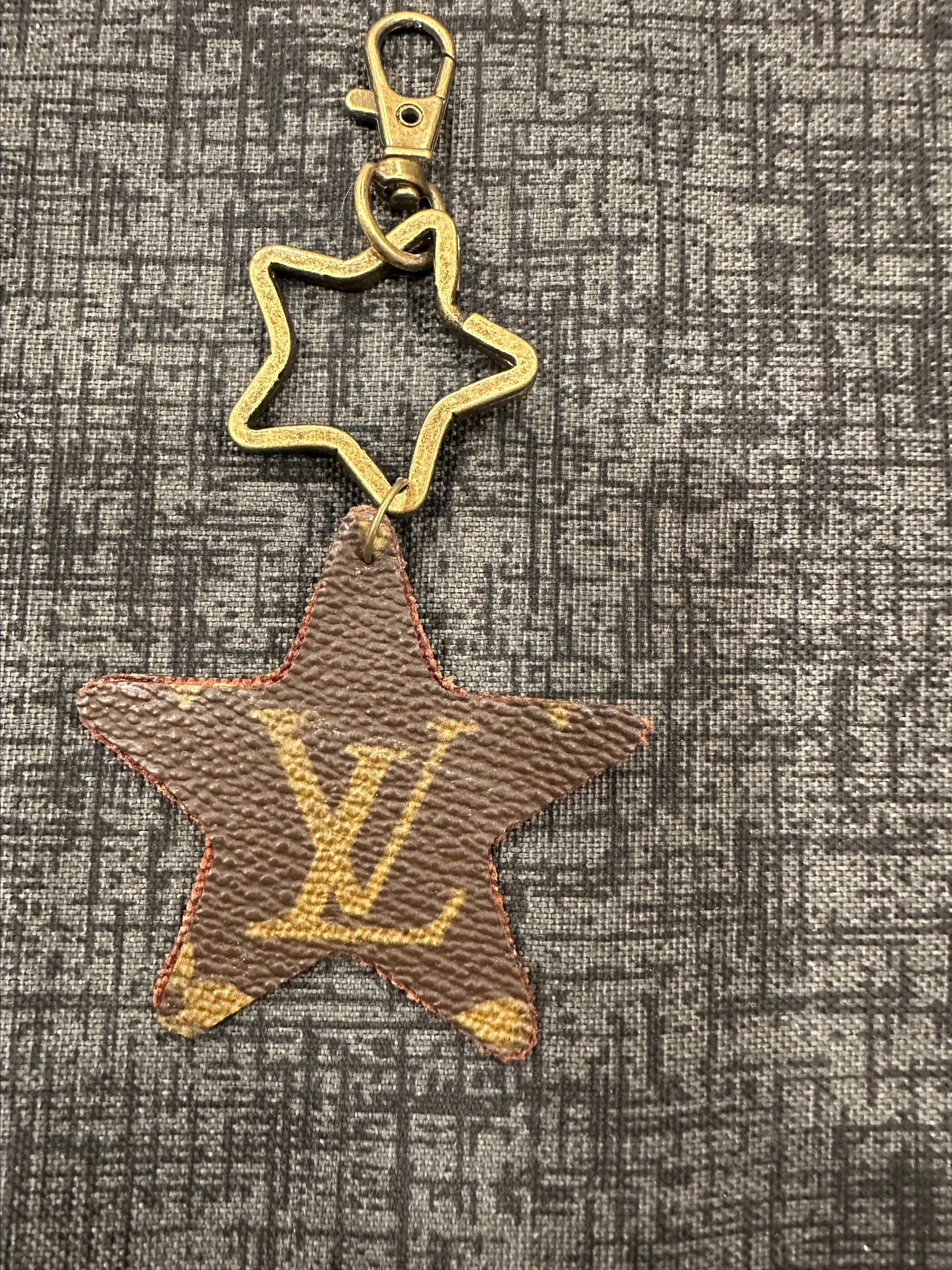 Product image for 0.	Bag Charm/Keychain with upcycled Louis Vuitton Monogram
