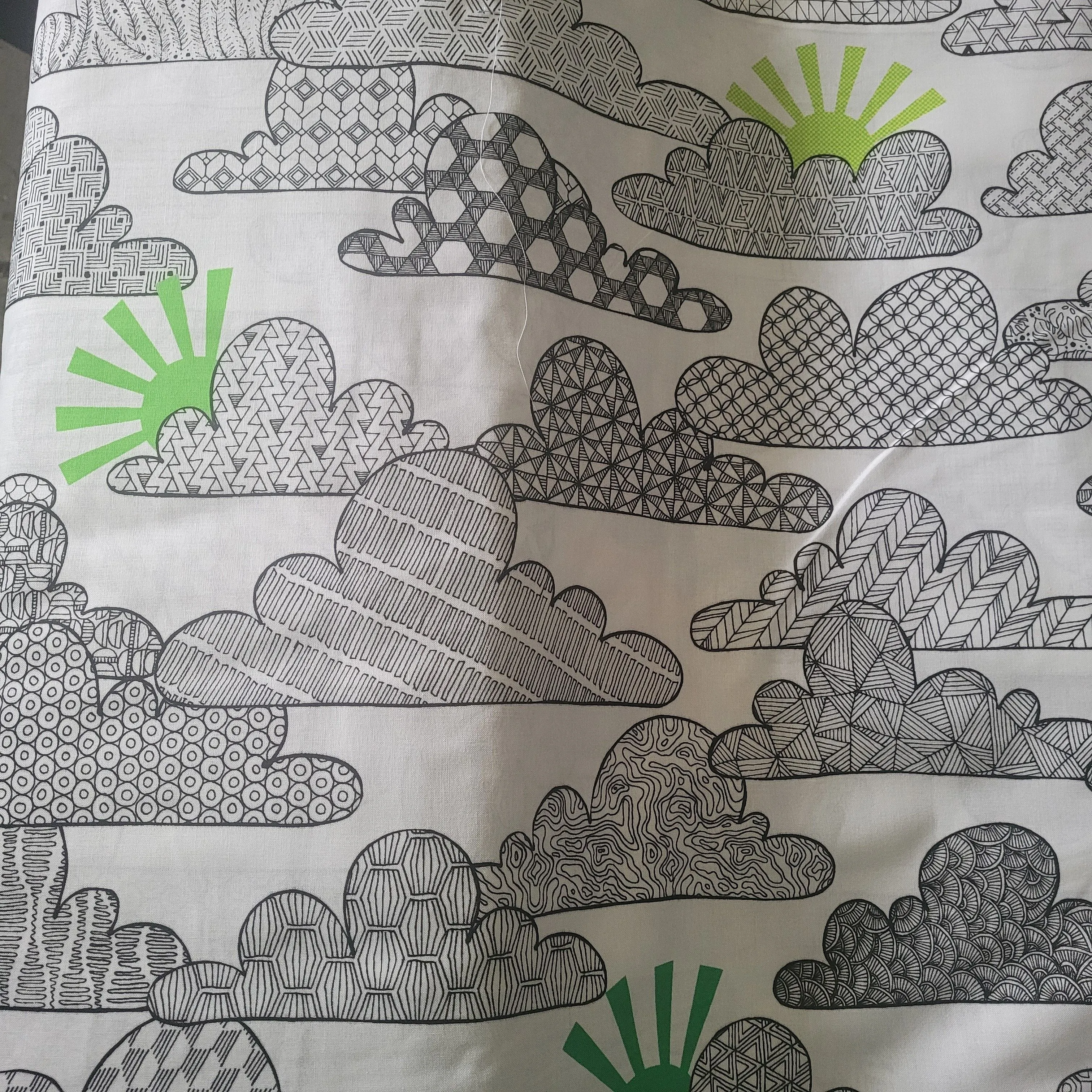 Product image for 108" quilting fabric. quilt back. white with clouds