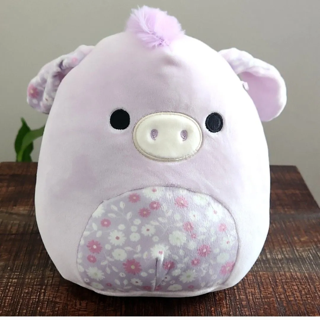 Product image for Squishmallows Delzi The Donkey Easter Floral Lavender 8"