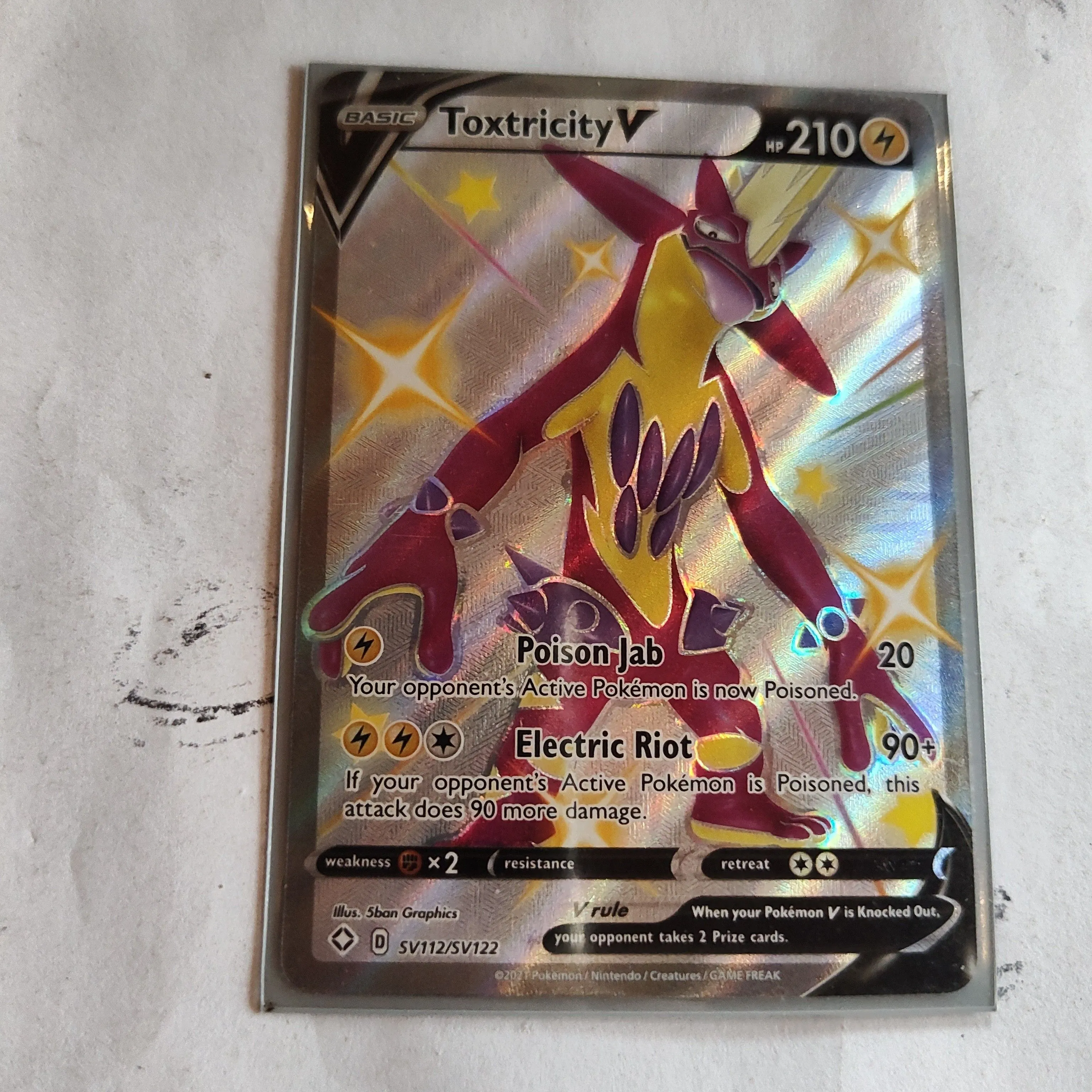 Product image for Pokemon full art foil Toxtricity V SV112/SV122