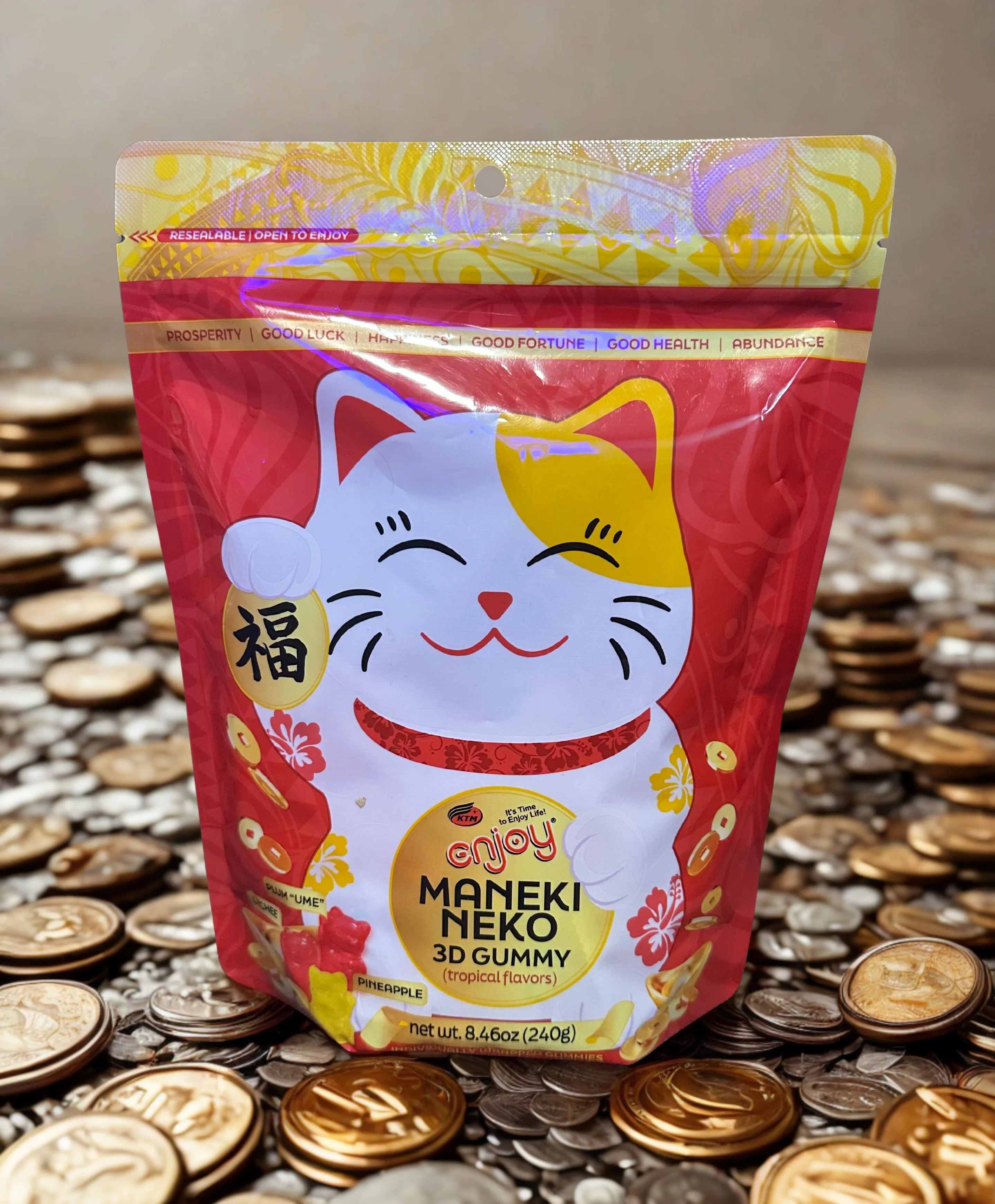 Product image for Maneki Neko Gummy Candy (3 Tropical Flavors)
