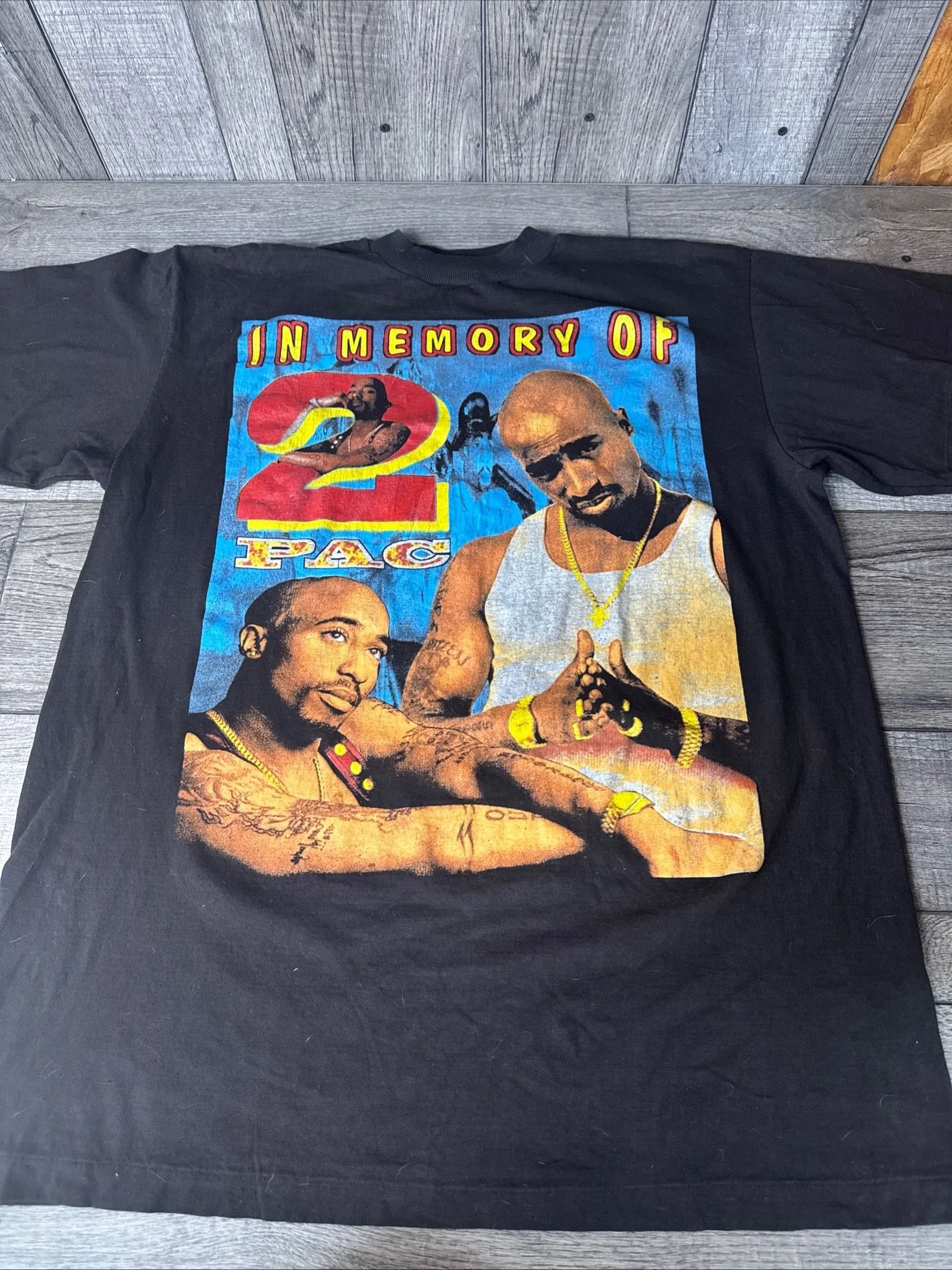 Product image for Vintage 90s 2pac Tupac “All Eyez On Me” Size XXL Rap Tee. Rare! Single Stitch!