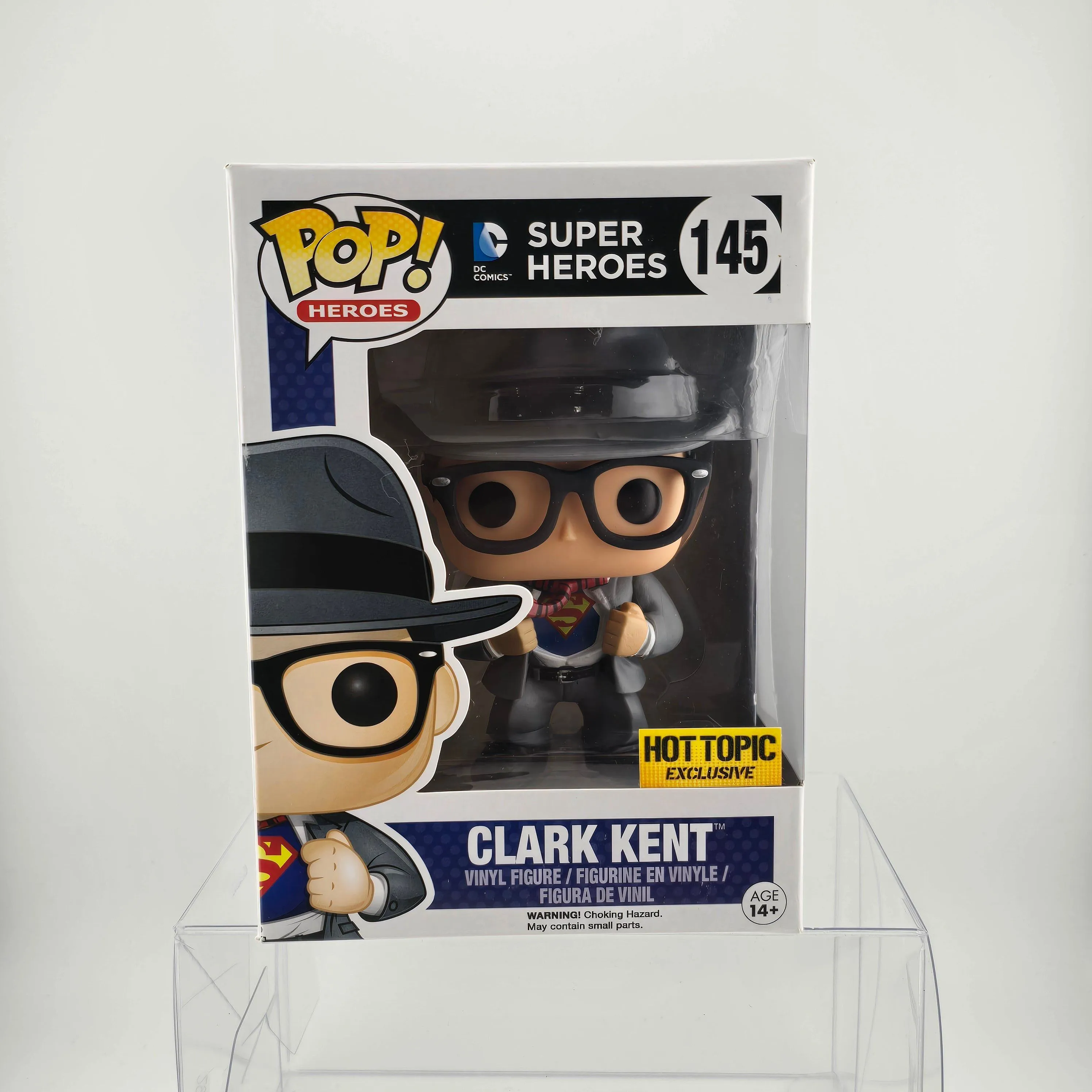 Product image for 2016 Heroes - DC Comic Super Heroes - Clark Kent - Hot Topic Exclusive Funko Pop 145