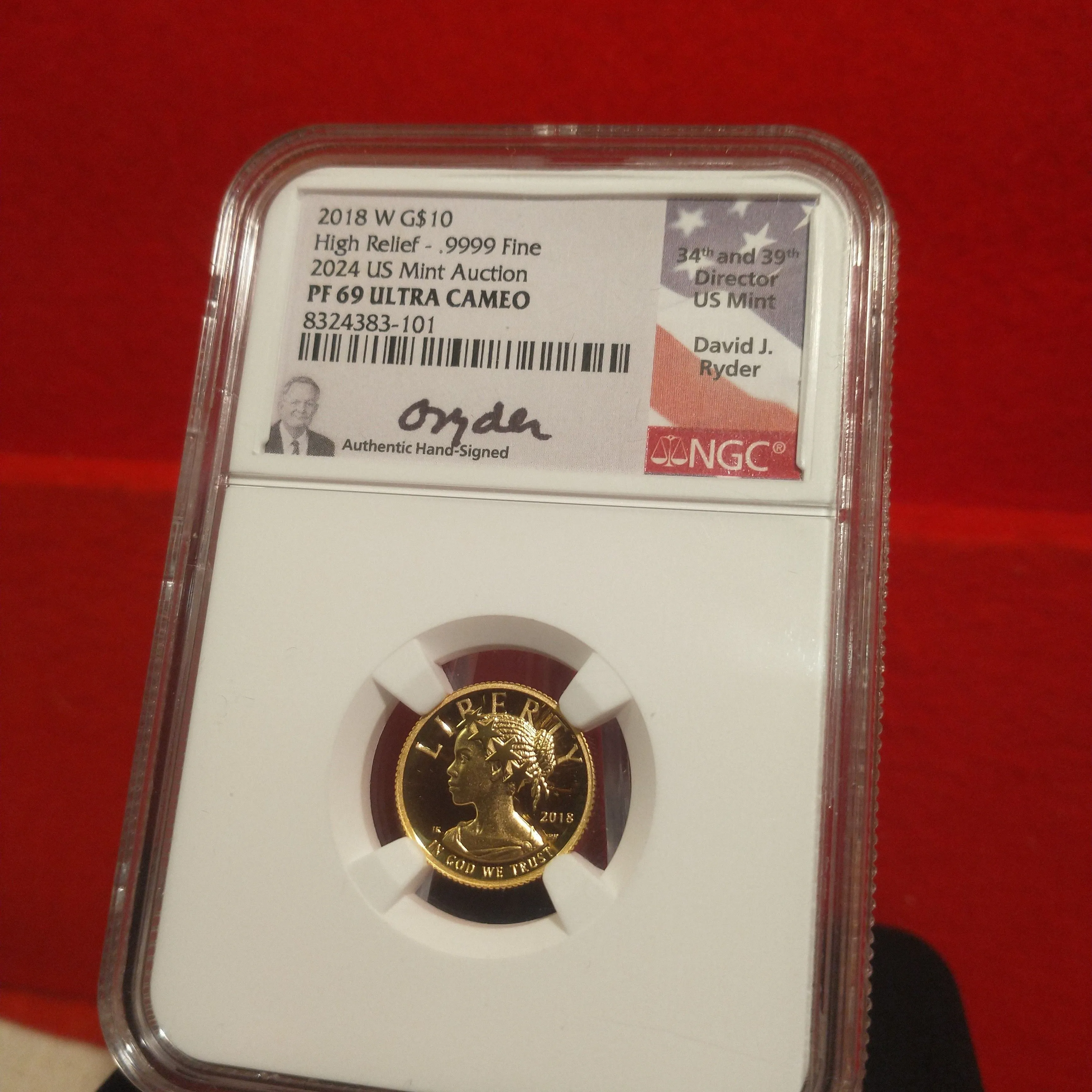 Product image for 2018 W NGC PF69 Ultra Cameo Gold 1/10th