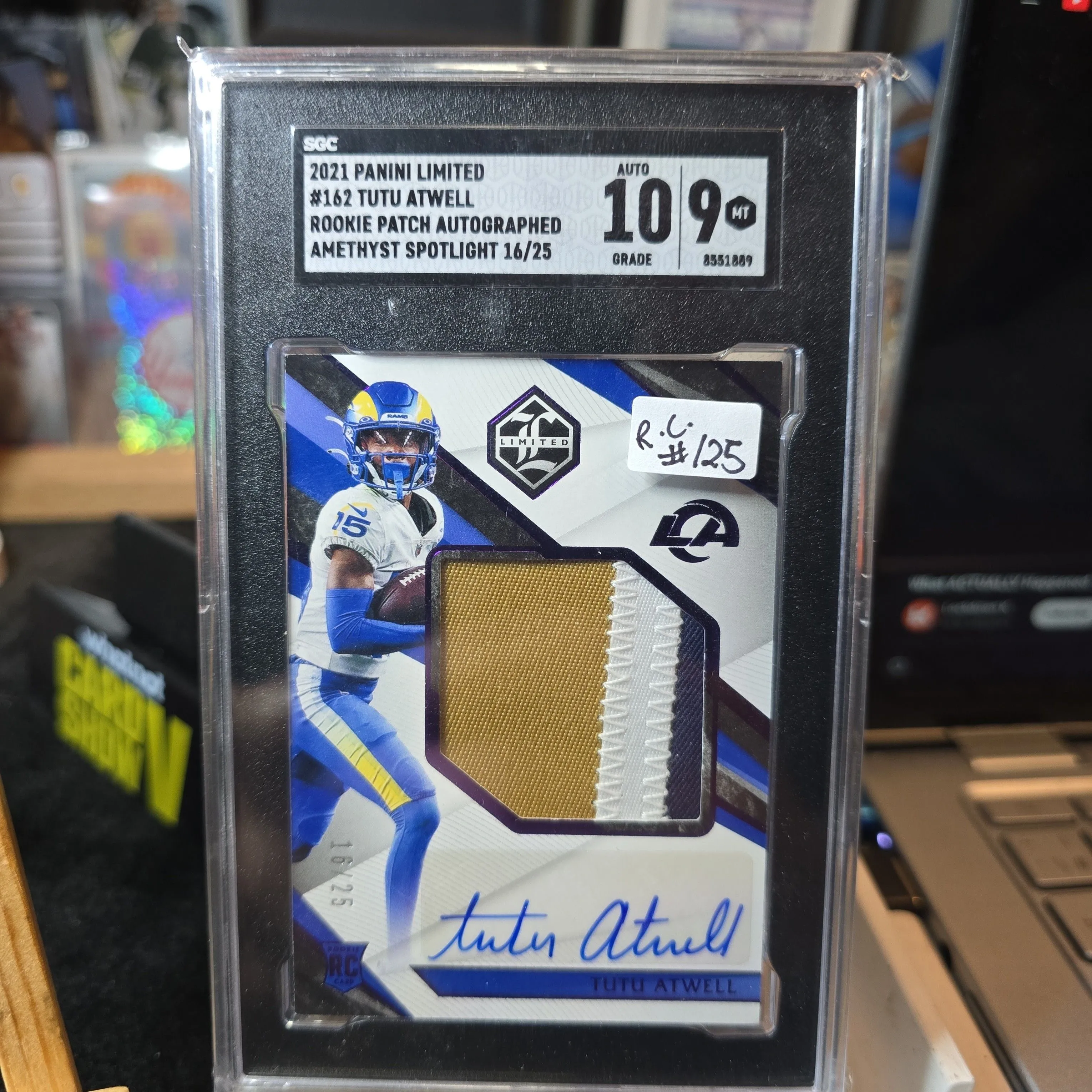 Product image for 2021 Panini Limited Tutu Atwell SGC Rookie Patch Auto. Amethyst Spotlight 9