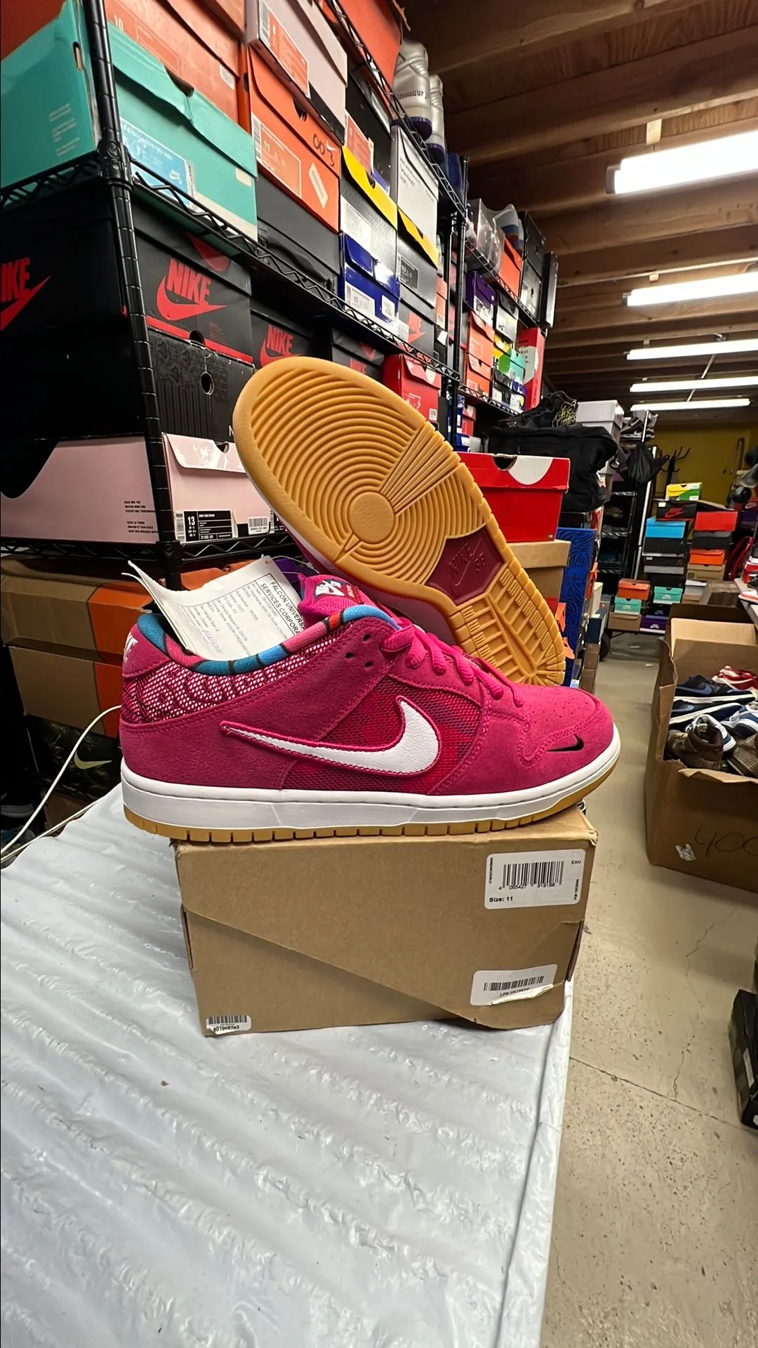 Product image for *1 OF 1 FIRST ROUND SAMPLE* NIKE SB DUNK LOW "PARRA SAMPLE" SIZE 9M BRAND NEW