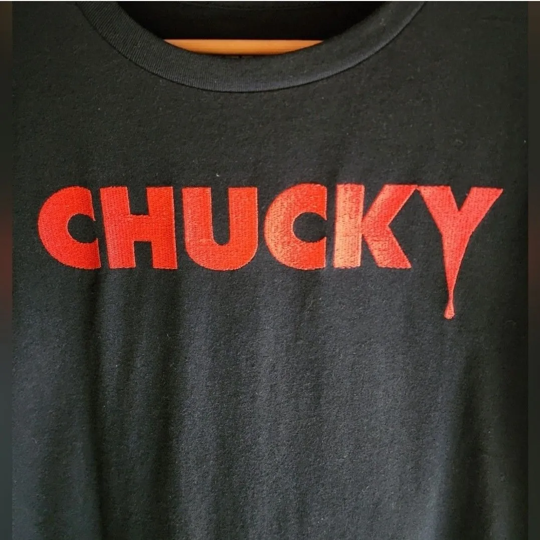 Product image for chucky  child's play embroidered t-shirt