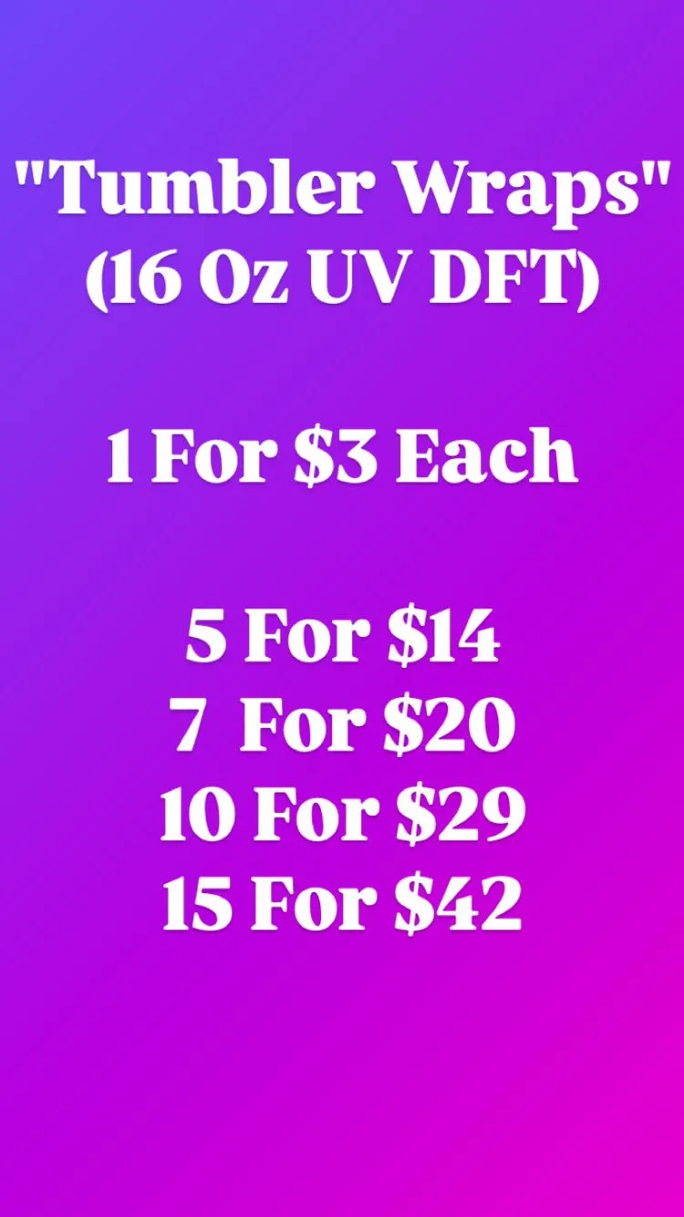 Product image for Uv Dft Wraps for Tumblers for 16 Oz cups