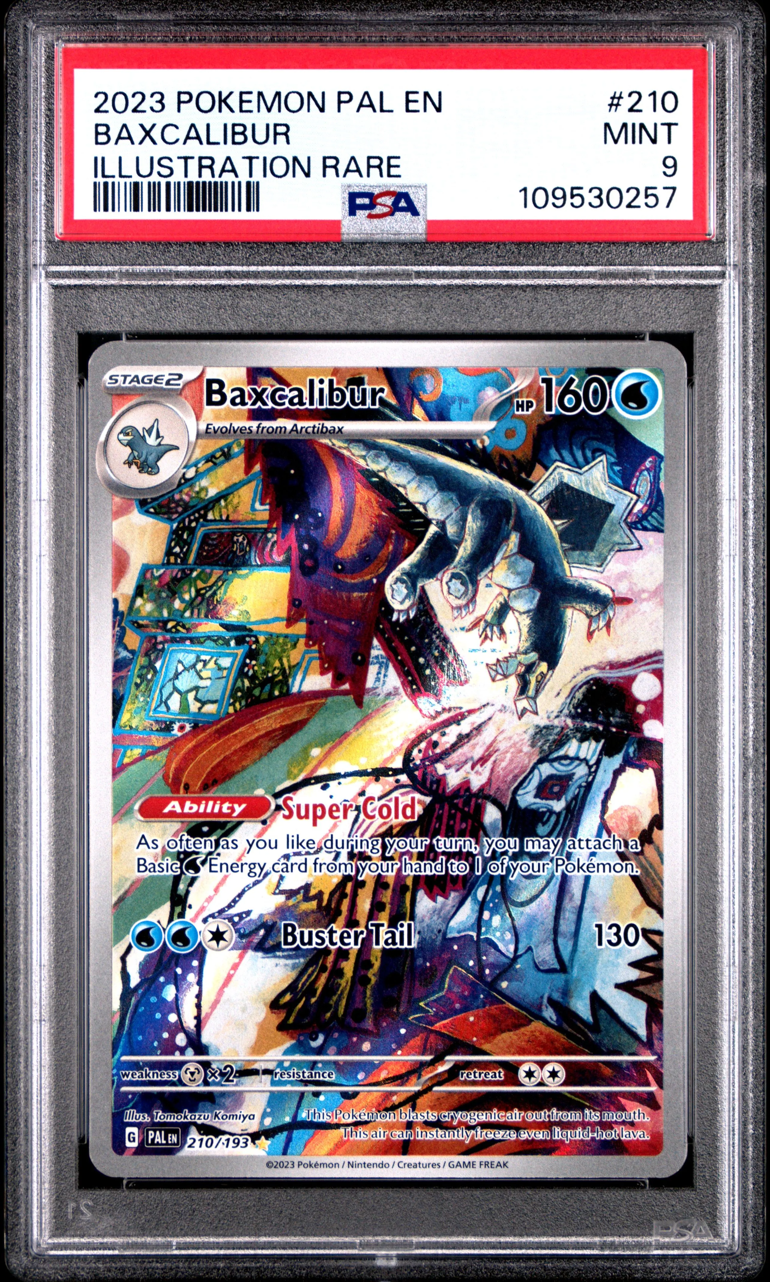 Product image for 2023 POKEMON PAL EN-PALDEA EVOLVED #210 BAXCALIBUR ILLUSTRATION RARE MINT 9