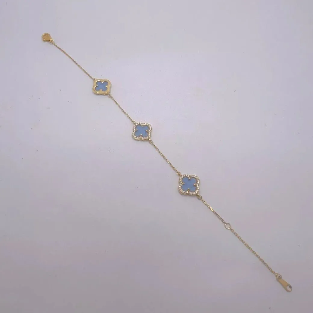 Product image for Vtg Hallmark EHC 18kt gold over sterling silver 925 Lucky 3 cover bracelet 6-7 inches long