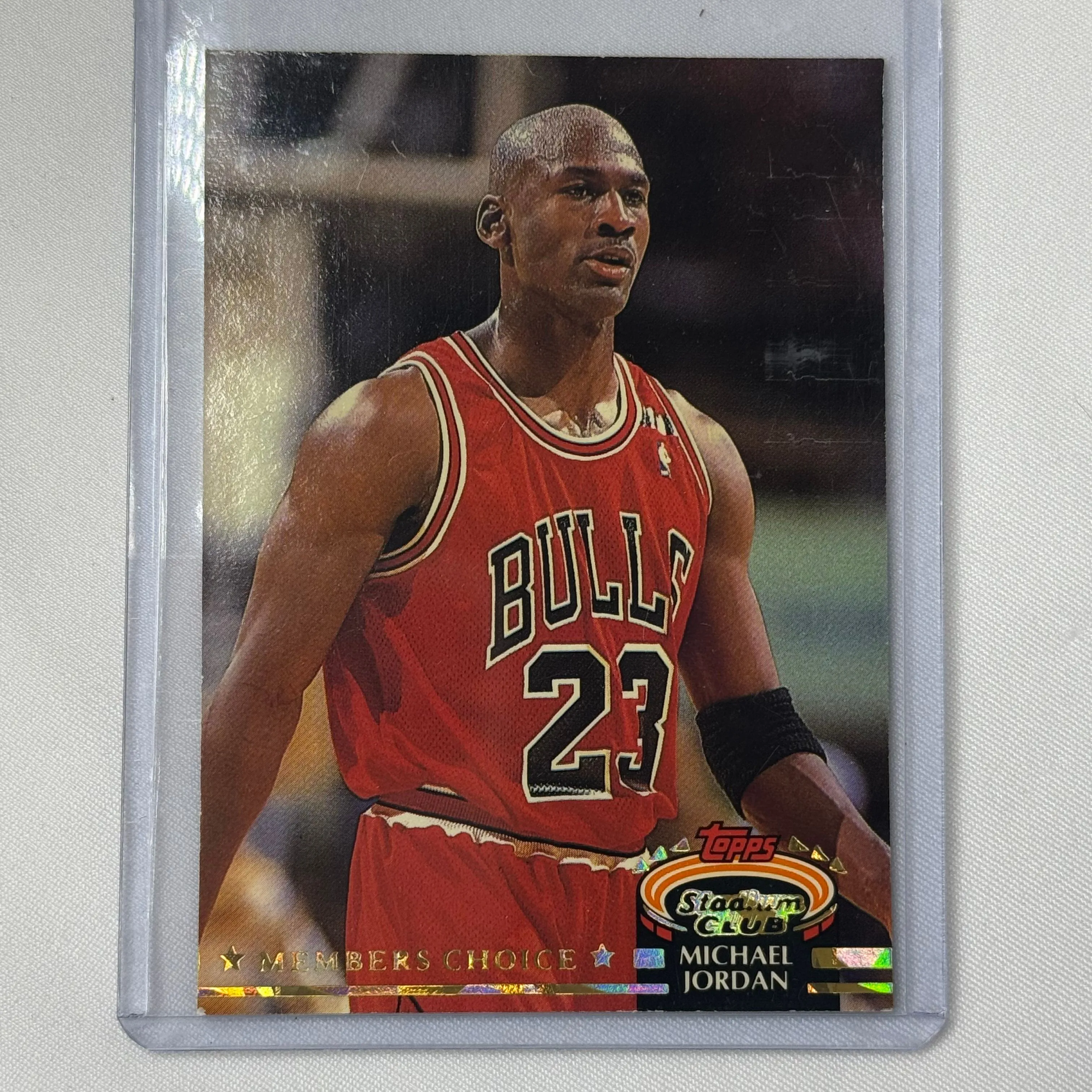 Product image for 1993-94 Topps Stadium Club Members Choice Michael Jordan Basketball Card # 210