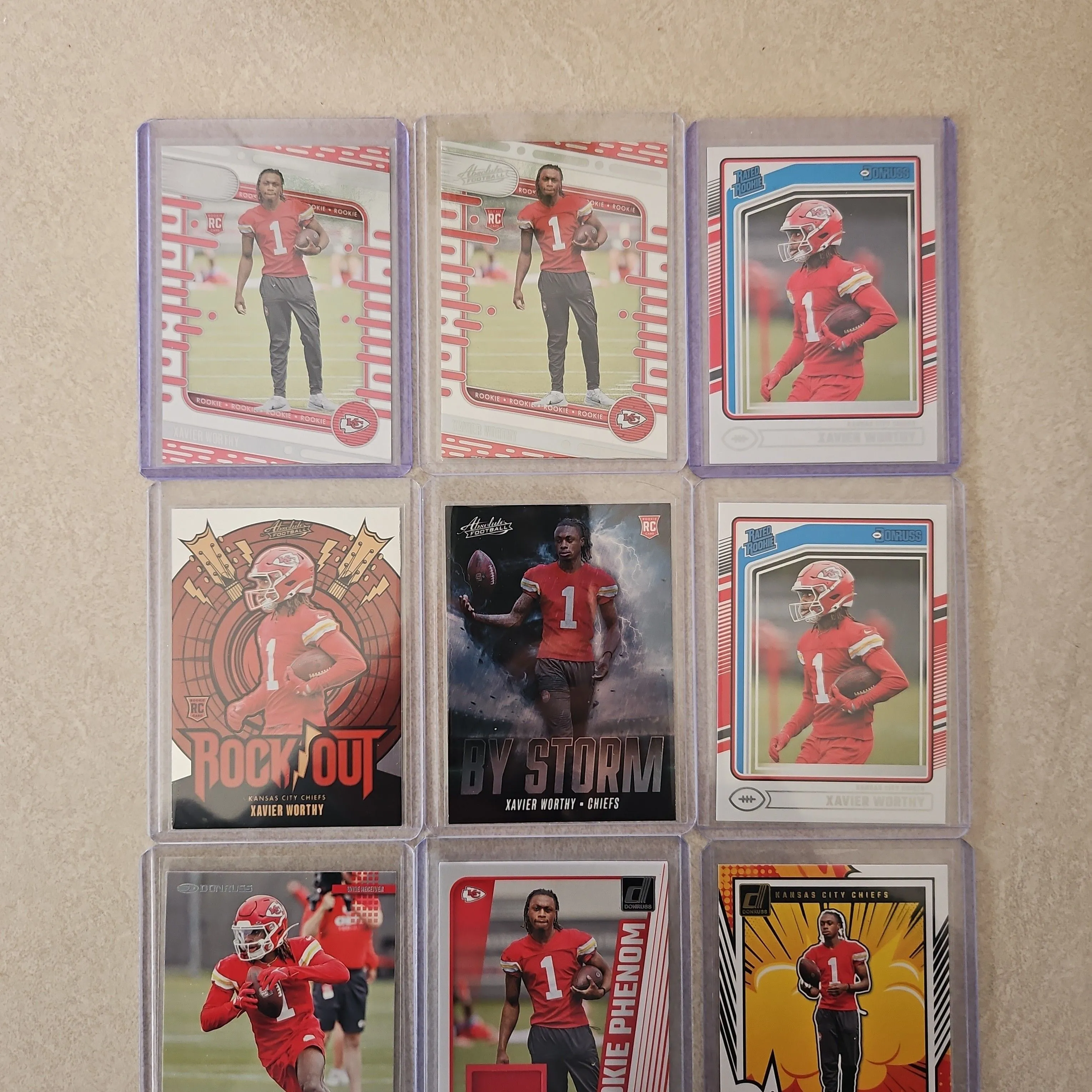 Product image for Xavier Worthy Chiefs 9 Card Lot