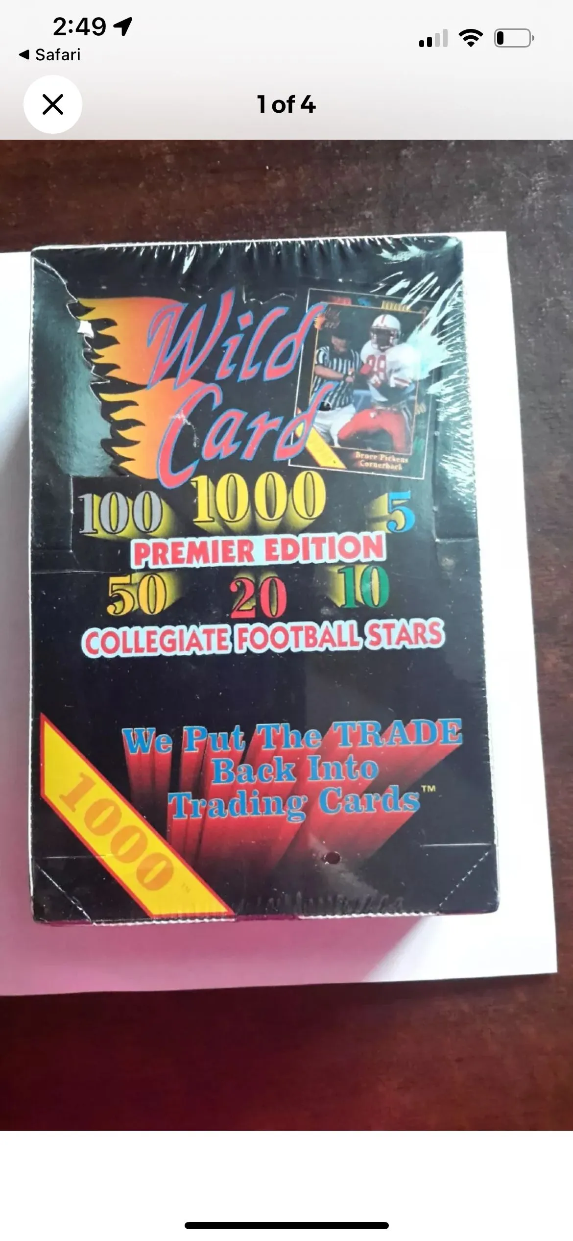 Product image for 1991 Wild Card Collegiate Football Premier Edition Solo Packs