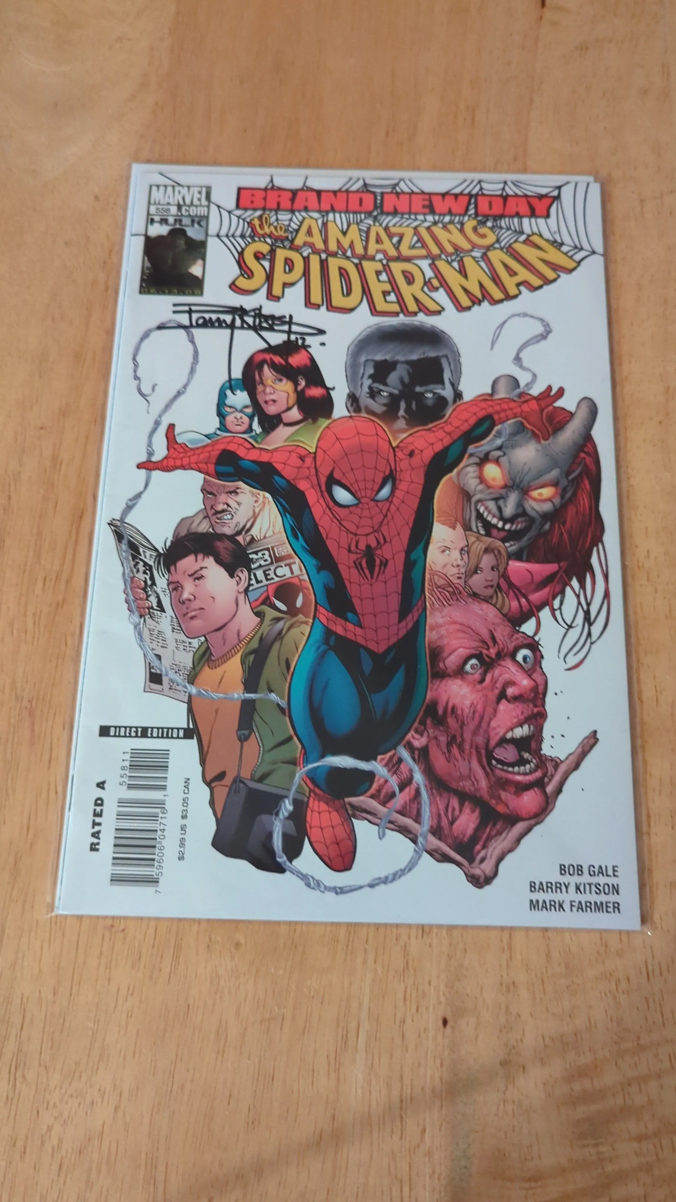 Product image for The Amazing Spider-Man #558. Signed by Artist BARRY KITSON.  No COA