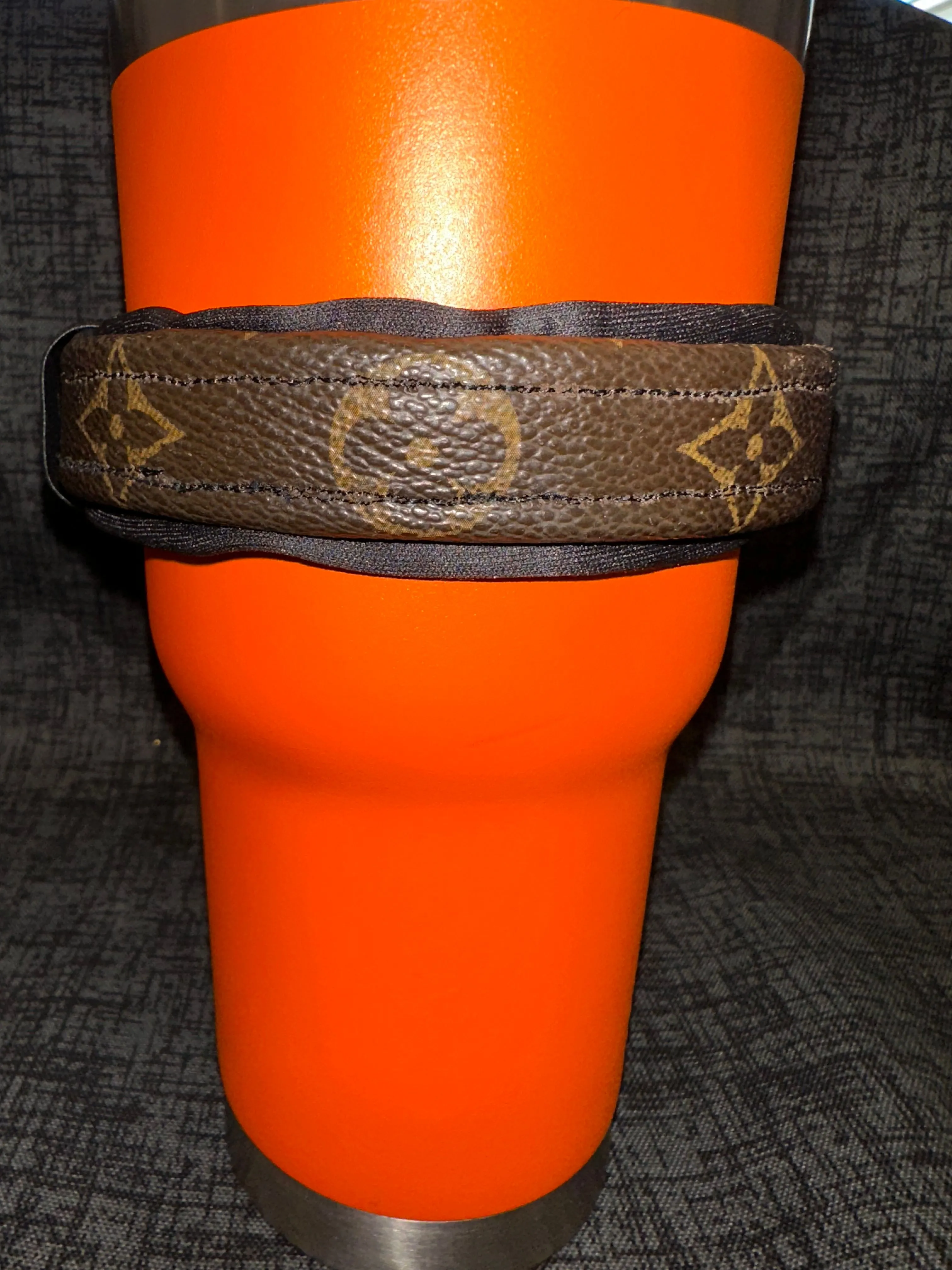 Product image for 0. Dog Collar with upcycled Louis Vuitton Monogram