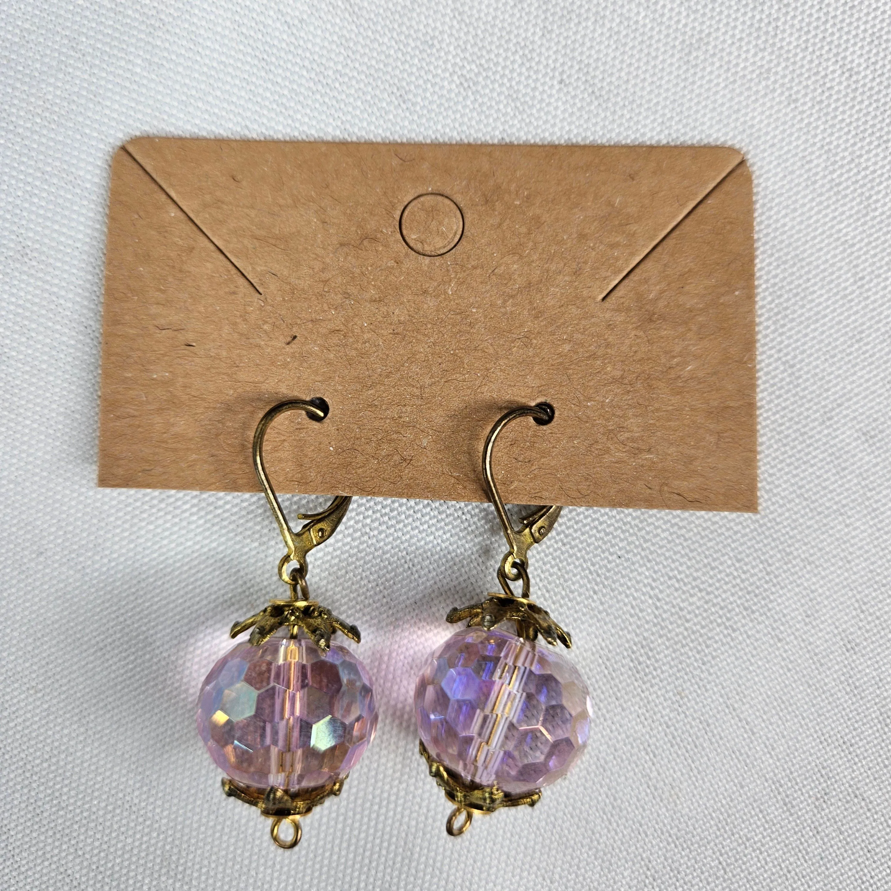 Product image for Pink Glass Dangle Earrings